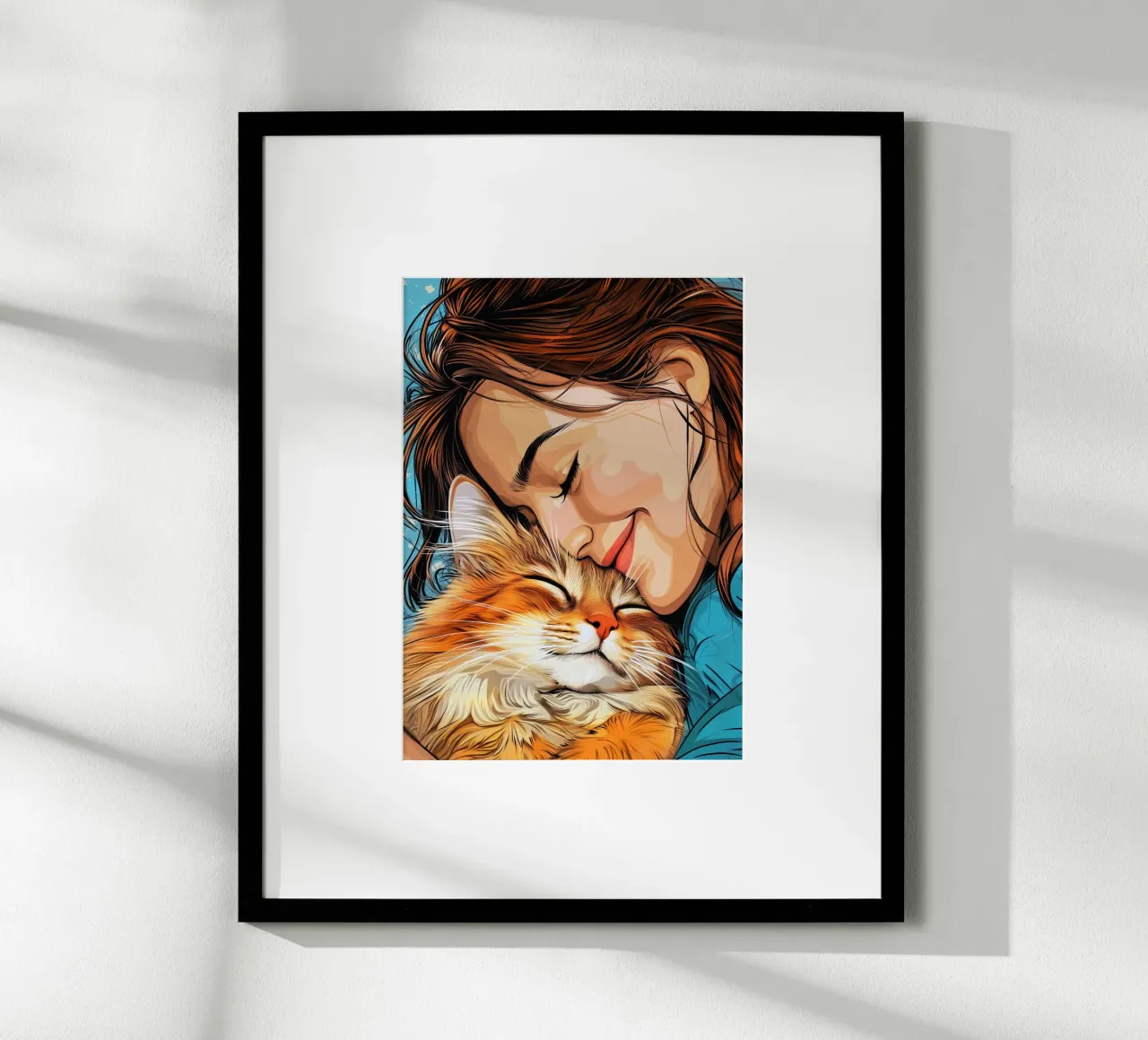 Ich liebe You Kitty Tierkunst Poster mit Kunststoffrahmen von Justyna Jaszke JBJart