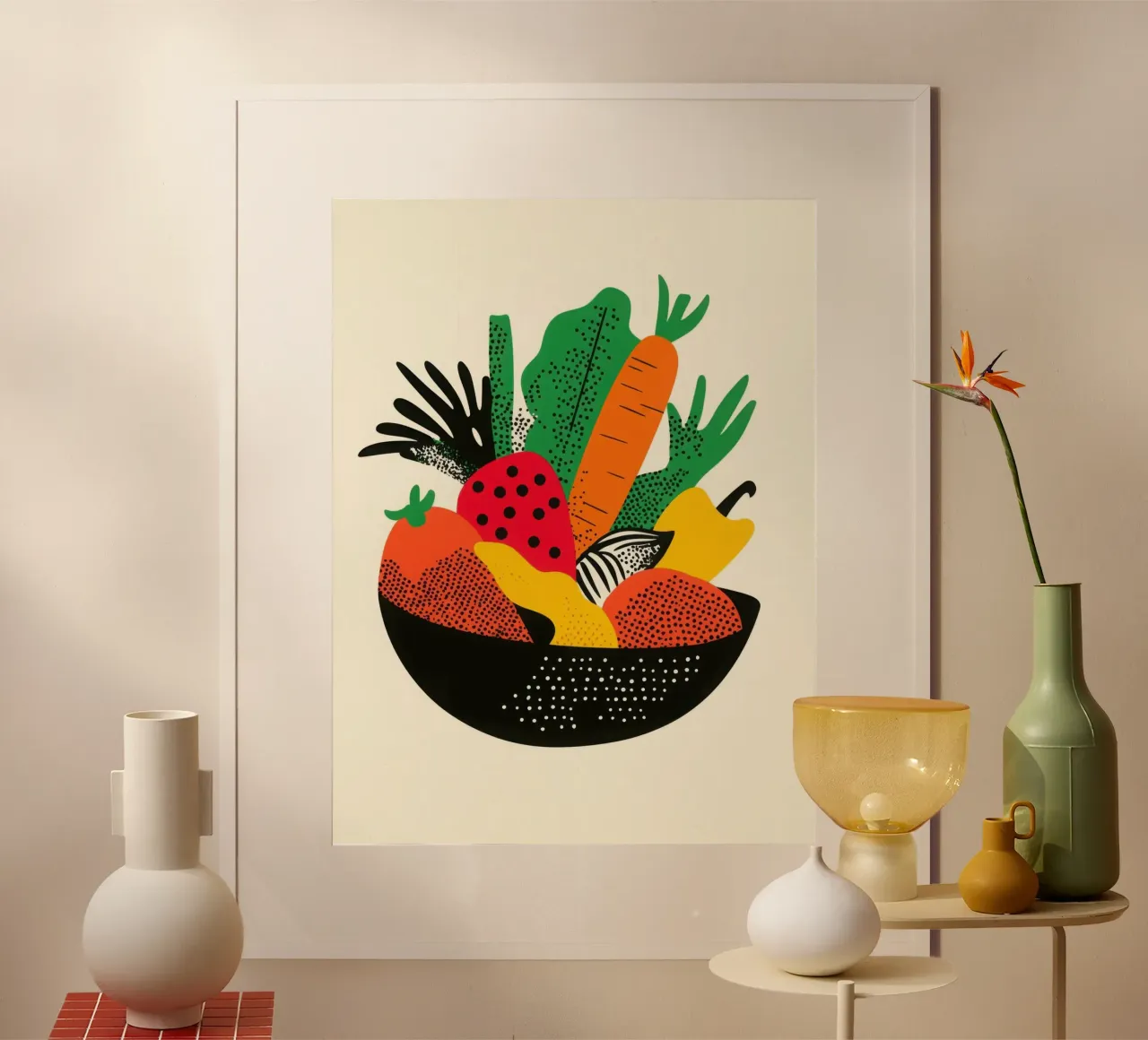 Esplosione di sapori - Légumes en Art poster con telaio in plastica da Pop and Fruits - Affiches & posters