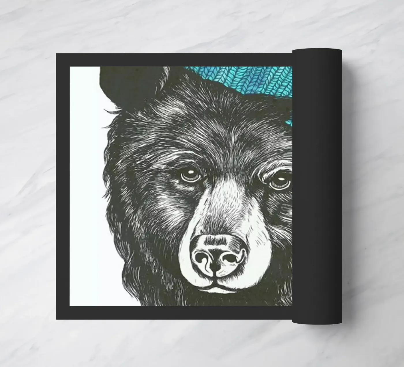 Bear Blue doormat by Laura Graves