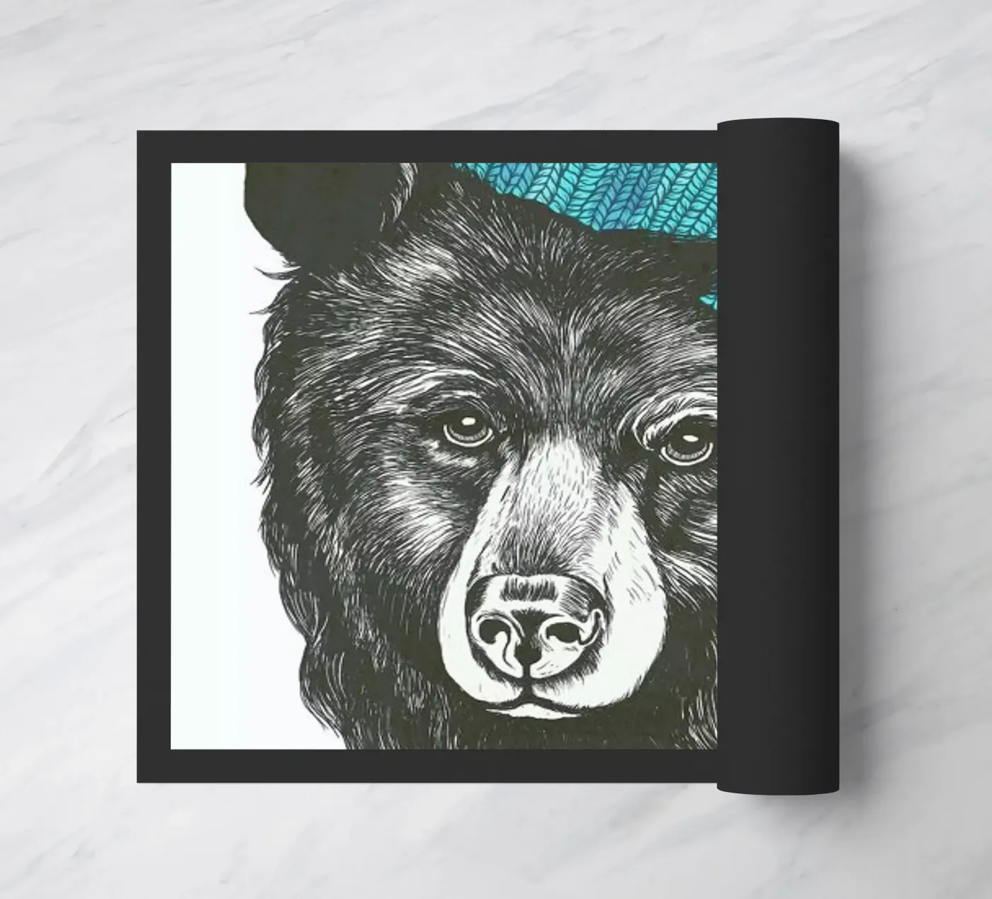 Bear Blue doormat by Laura Graves