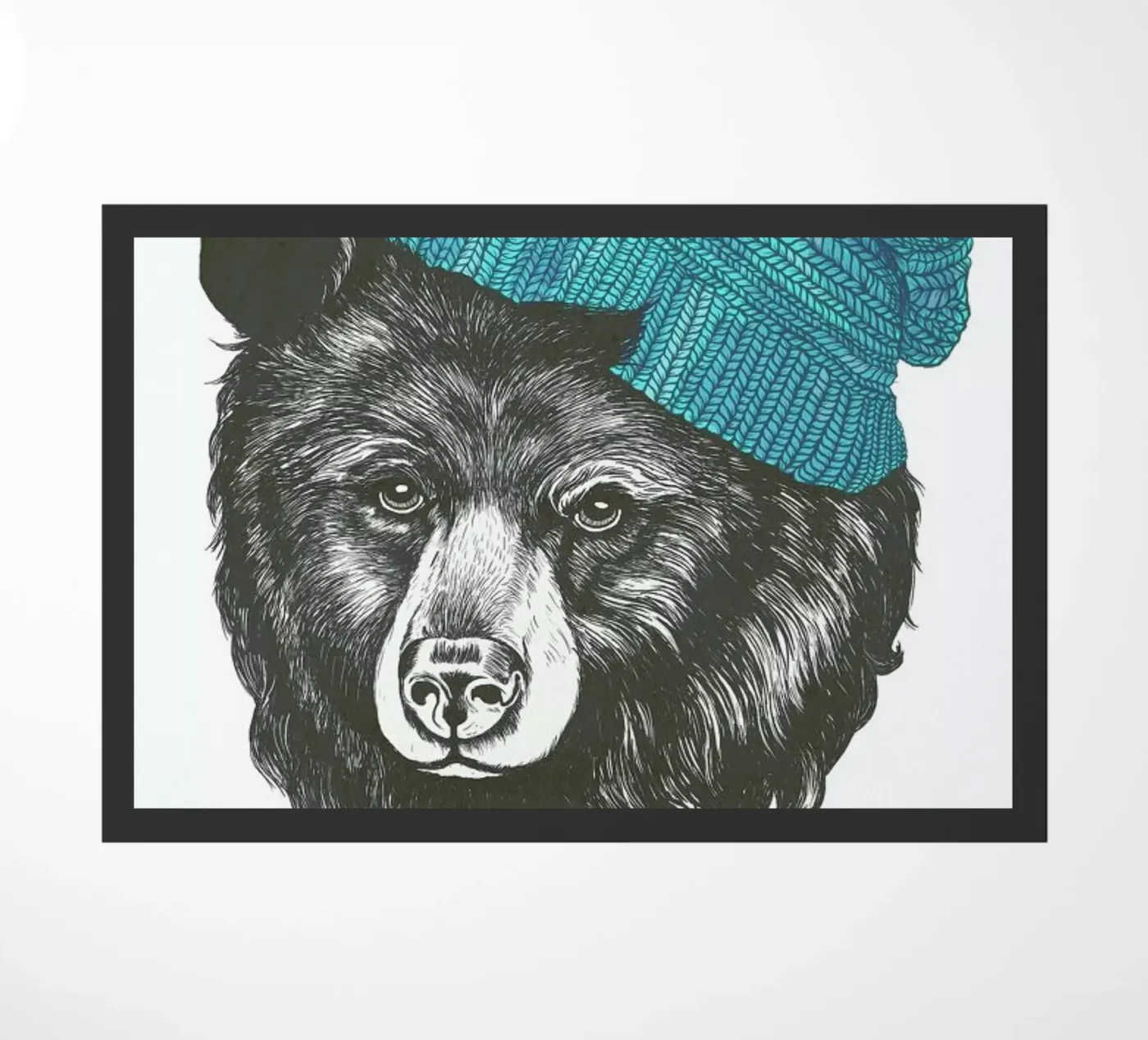 Bear Blue doormat by Laura Graves
