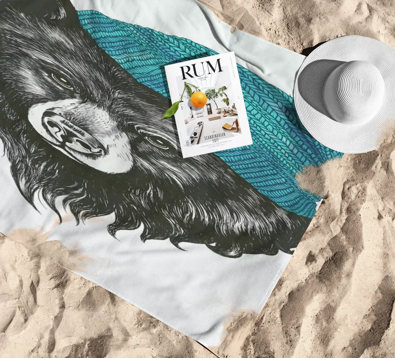 Bear Blue telo mare da Laura Graves