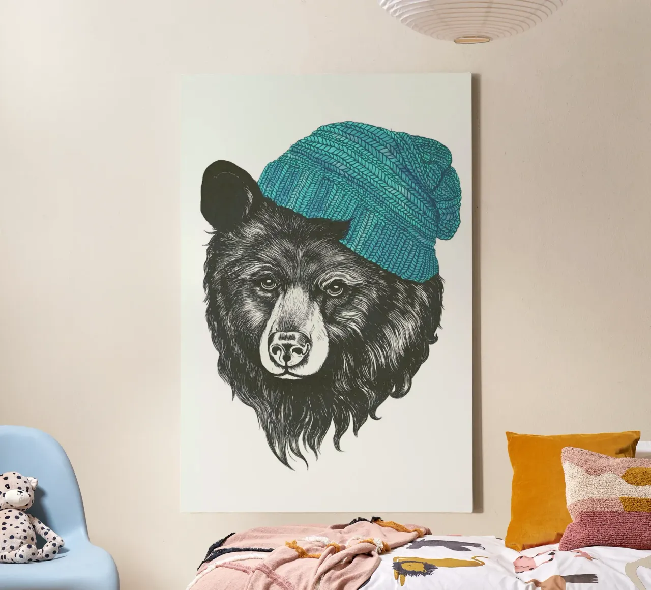 Bear Blue tela da Laura Graves