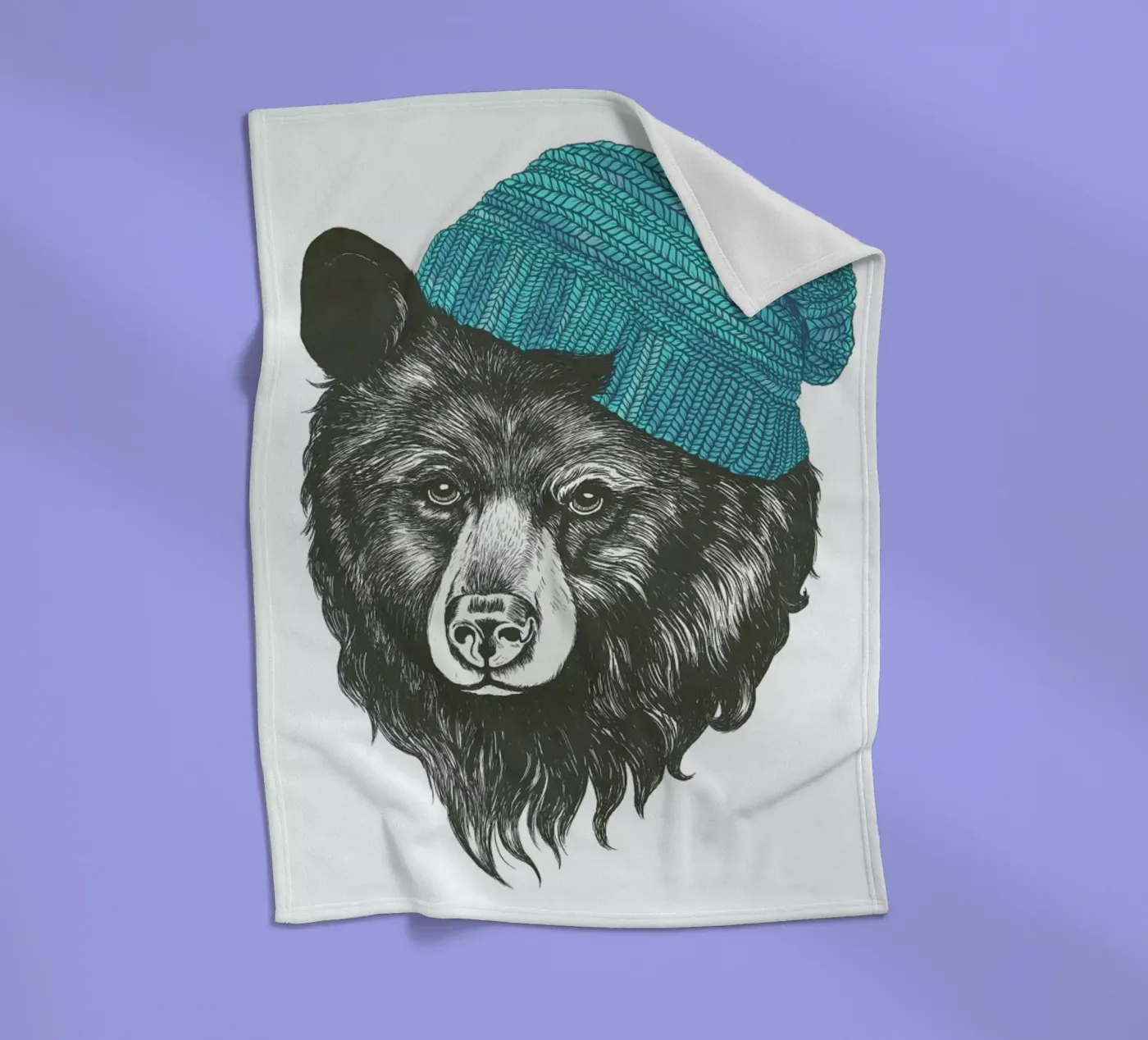Bear Blue Fleecedecke von Laura Graves