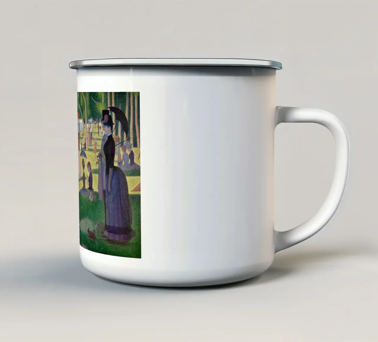 Un dimanche après-midi sur l'île de la Grande Jatte mug en émail de Timeless Artworks