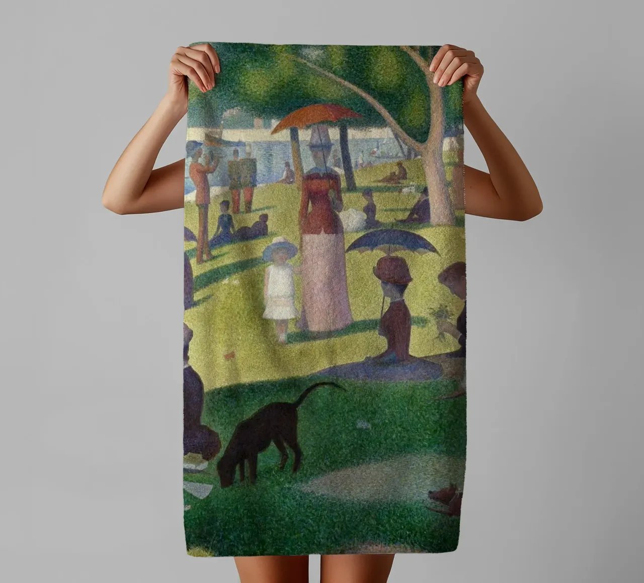 A Sunday Afternoon on the Island of La Grande Jatte towel by Timeless Artworks