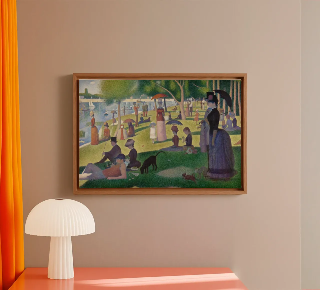 A Sunday Afternoon on the Island of La Grande Jatte canvas with Floater frame by Timeless Artworks