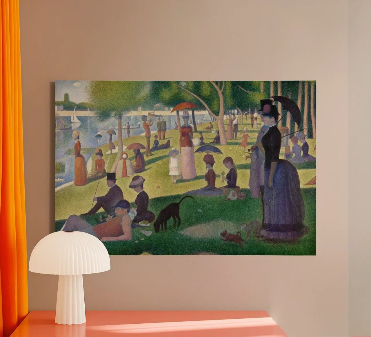 A Sunday Afternoon on the Island of La Grande Jatte canvas with Floater frame by Timeless Artworks