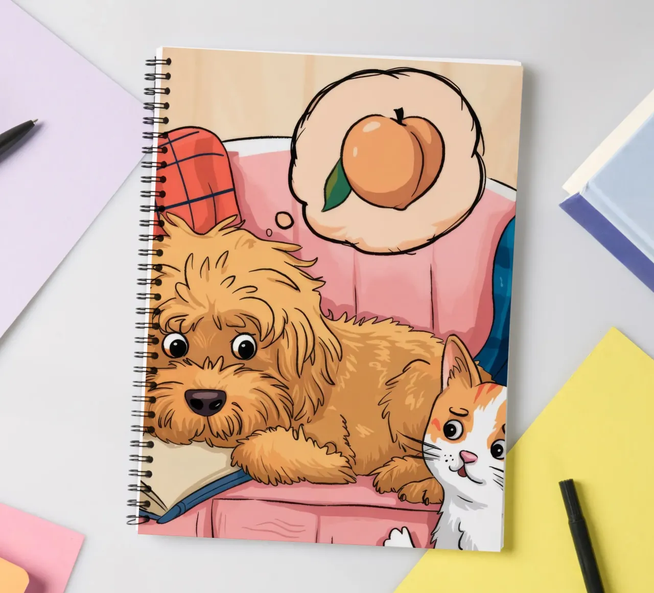 Cozy Reading Companions spiral notebook by Timeless Huse