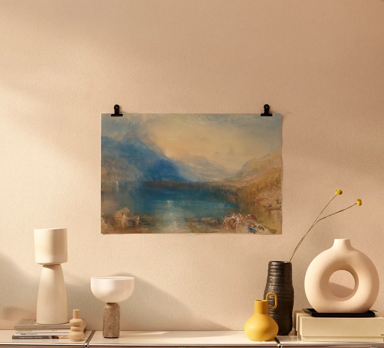 Joseph Mallord William Turner Il lago di Zugo poster con telaio in plastica da Timeless Artworks