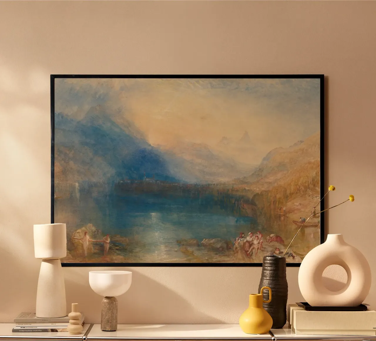 Joseph Mallord William Turner Il lago di Zugo poster con telaio in plastica da Timeless Artworks