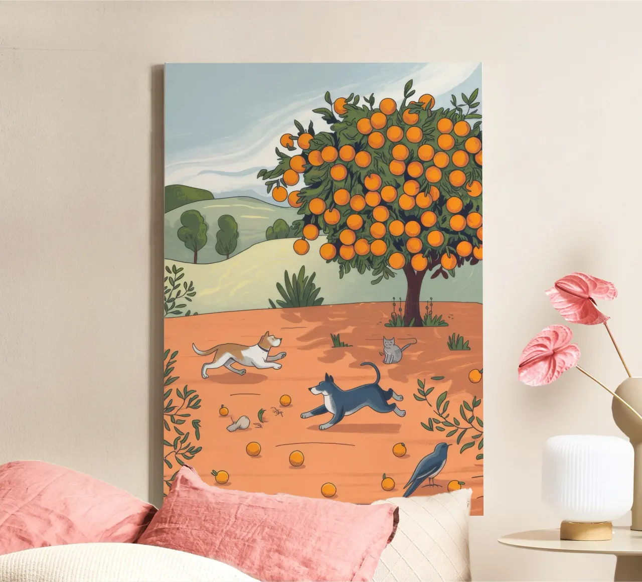 Autumn Orchard Frolic canvas by Timeless Huse