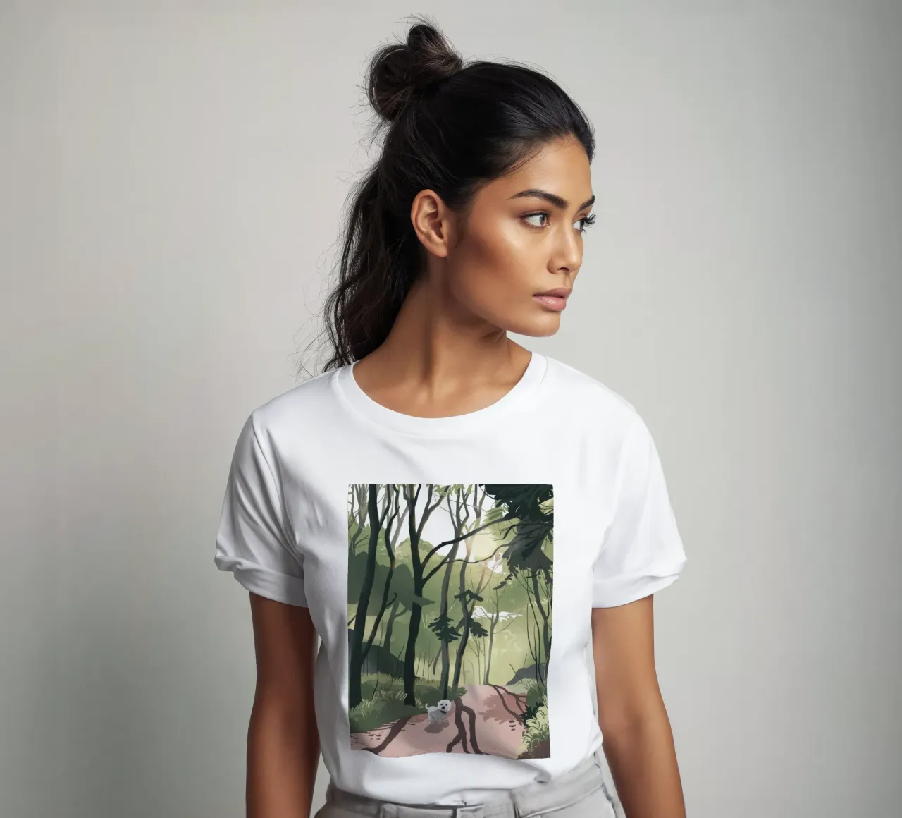 Sunlit Forest Path t-shirt by Timeless Huse