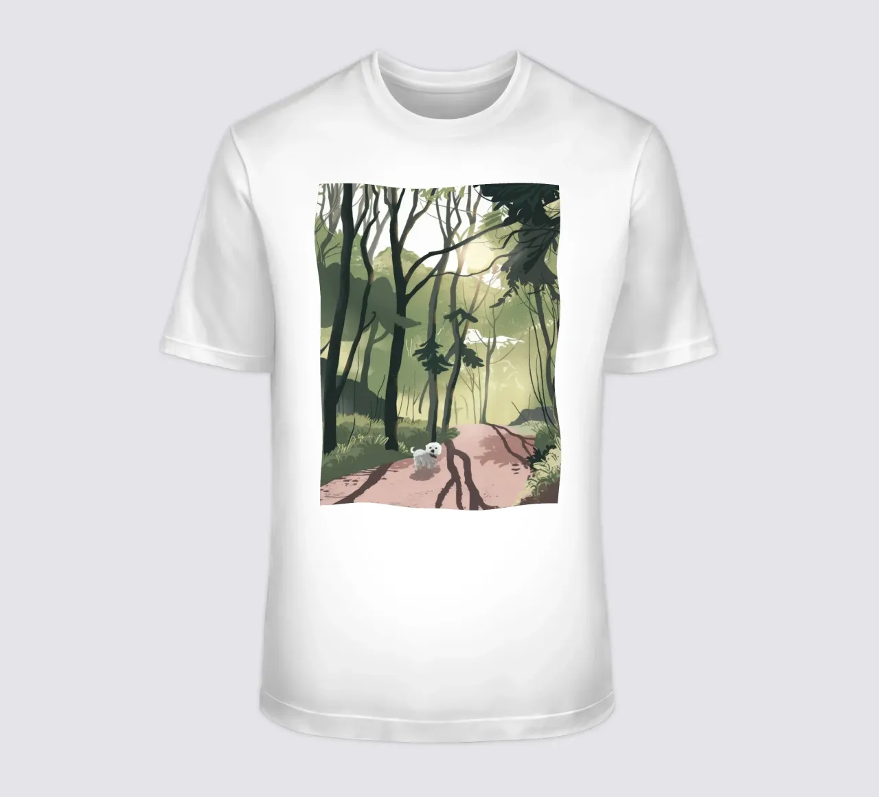 Sunlit Forest Path t-shirt by Timeless Huse