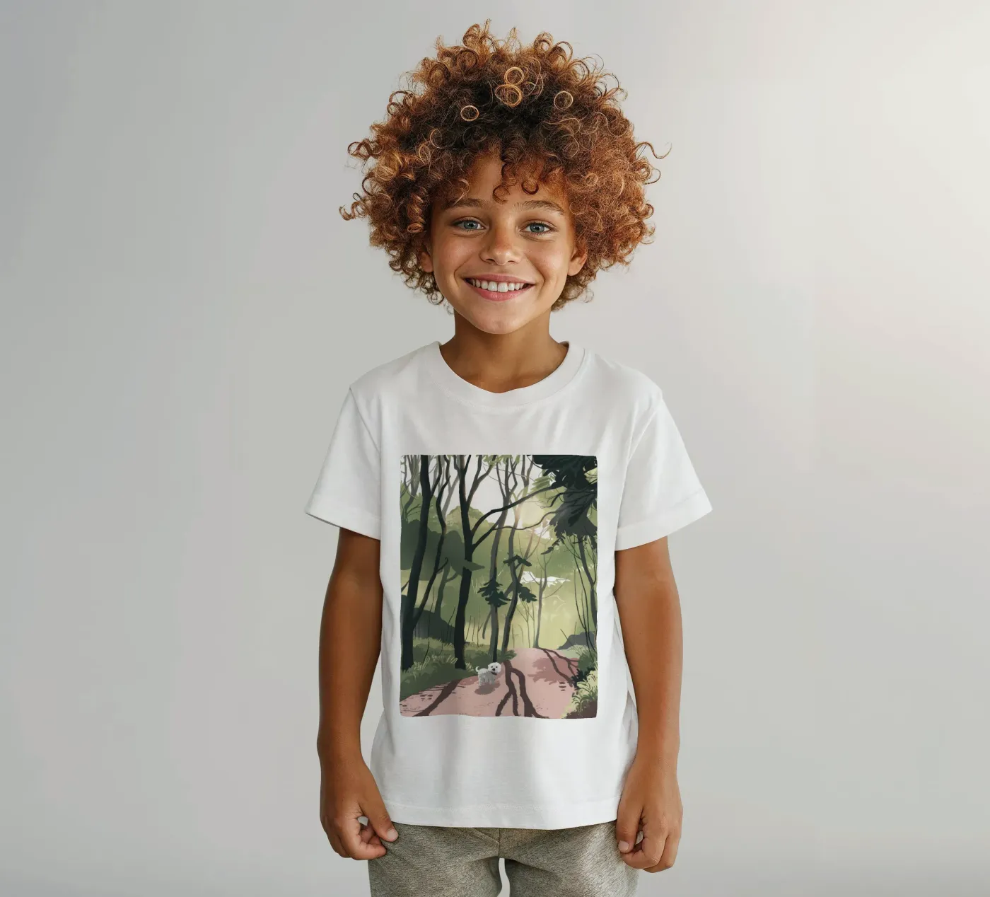 Sentiero forestale illuminato dal sole t-shirt bambini da Timeless Huse