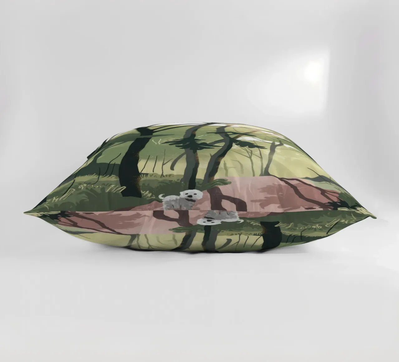 Sunlit Forest Path decorative cushion by Timeless Huse