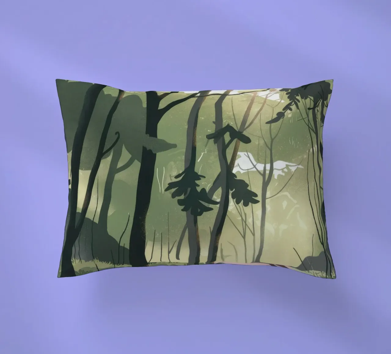 Sunlit Forest Path decorative cushion by Timeless Huse
