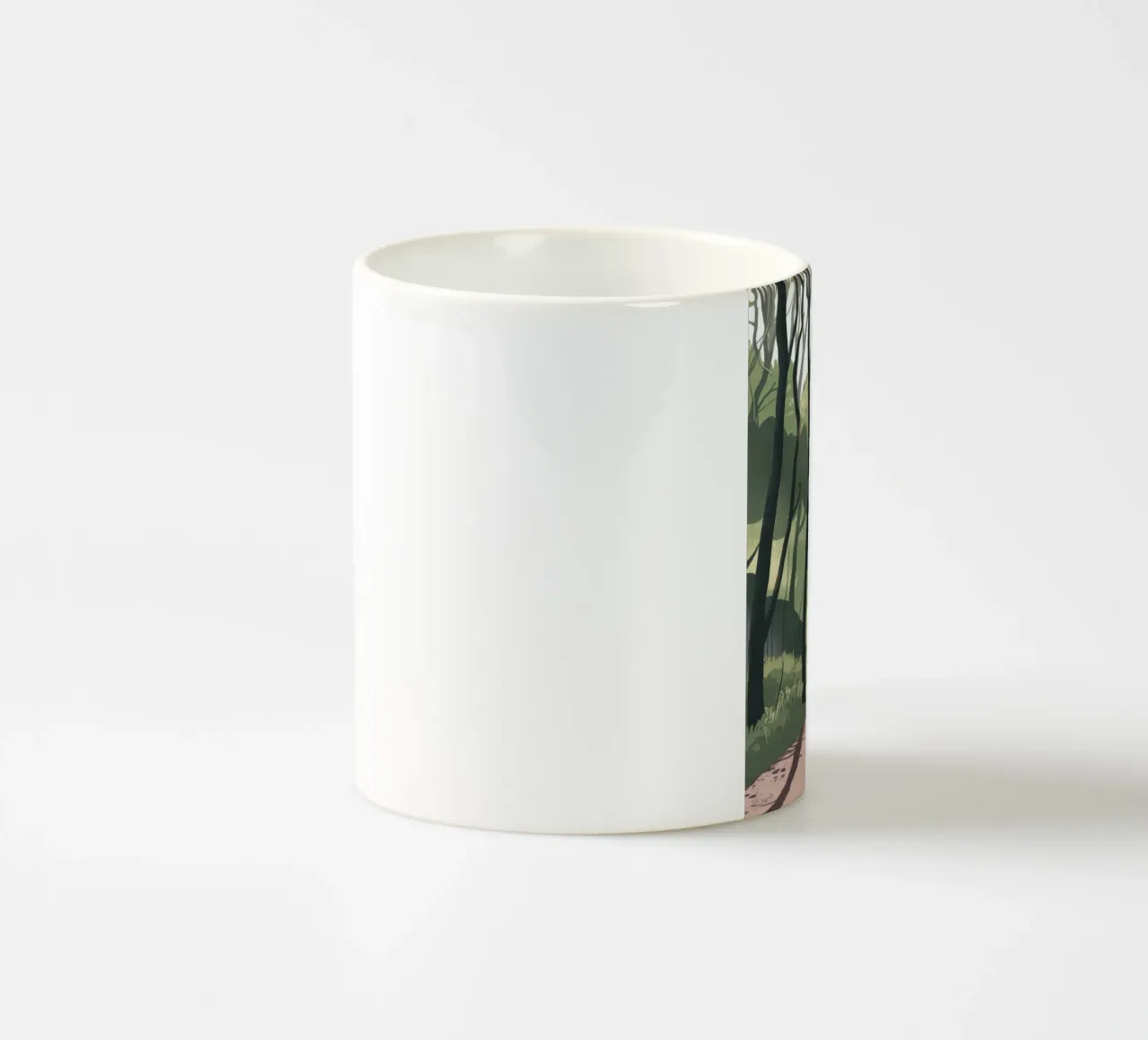 Sentiero forestale illuminato dal sole tazza in ceramica da Timeless Huse