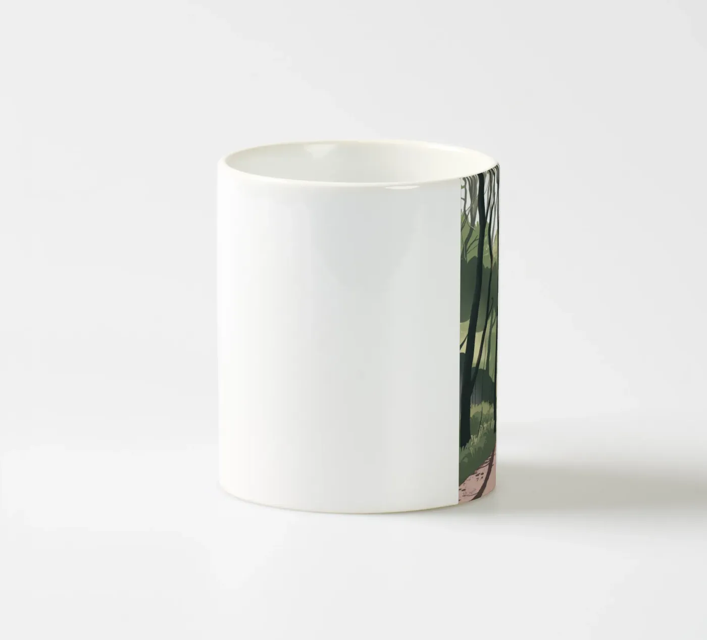 Sunlit Forest Path ceramic mug by Timeless Huse