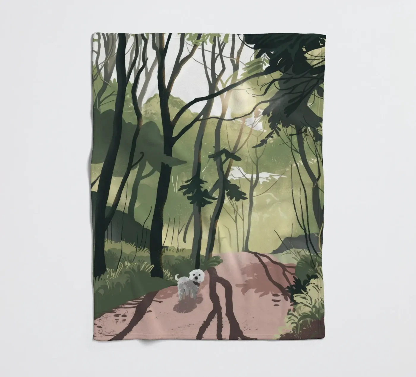 Sunlit Forest Path Fleecedecke von Timeless Huse