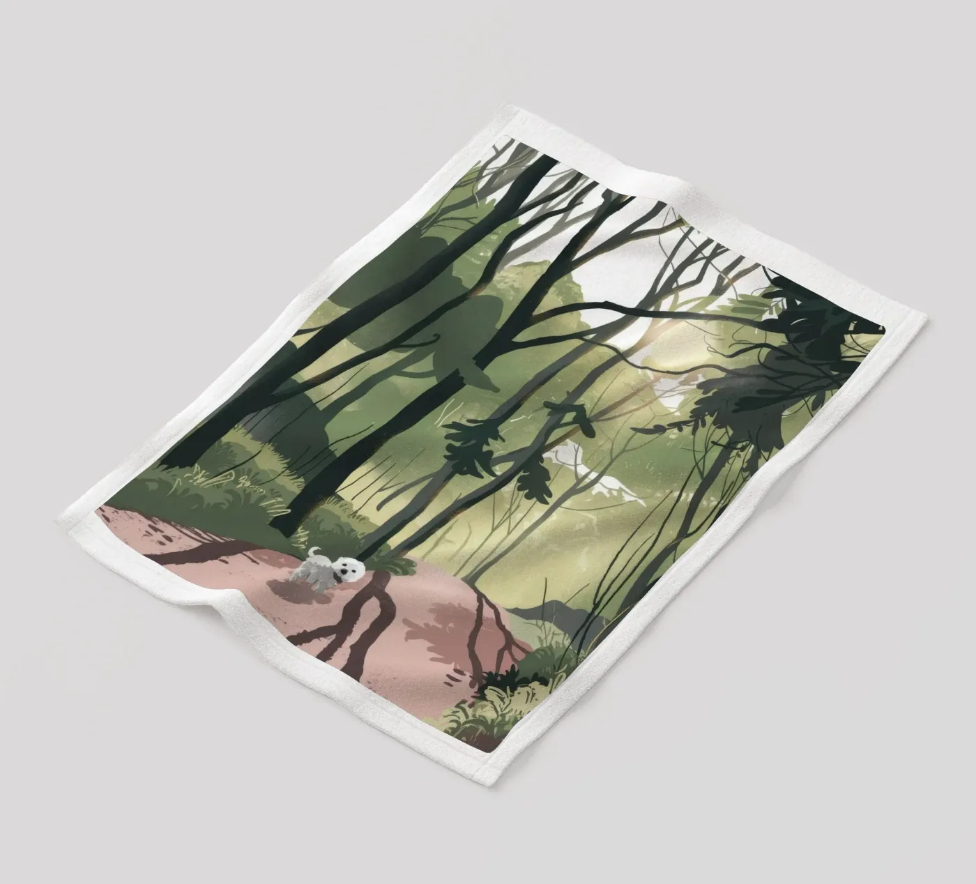 Sunlit Forest Path Fleecedecke von Timeless Huse