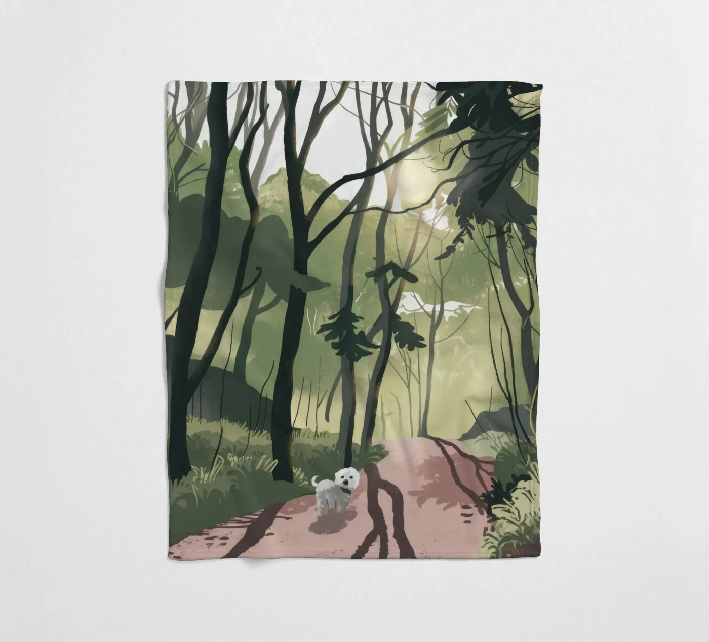 Sunlit Forest Path Fleecedecke von Timeless Huse
