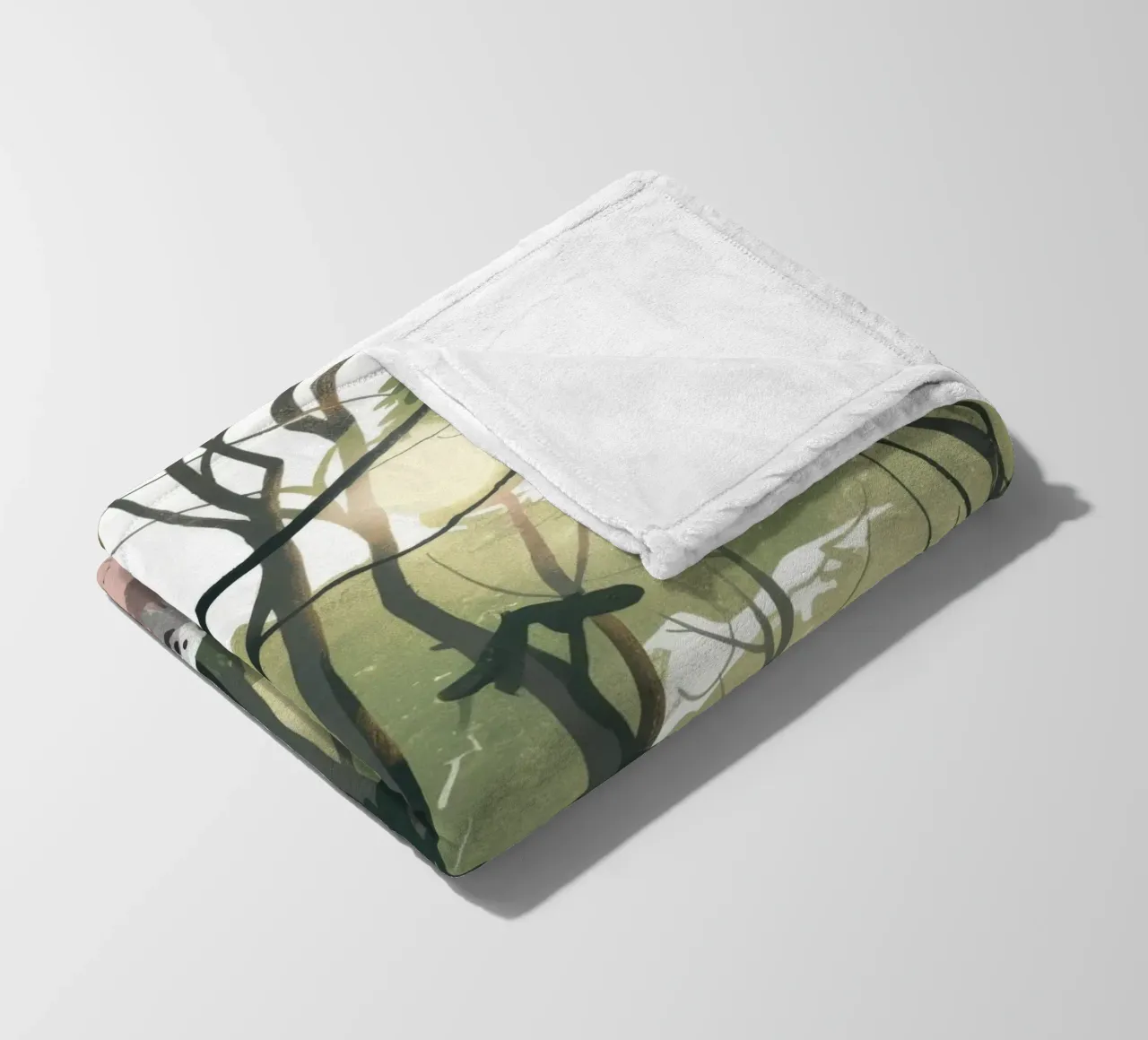 Sunlit Forest Path fleece blanket by Timeless Huse