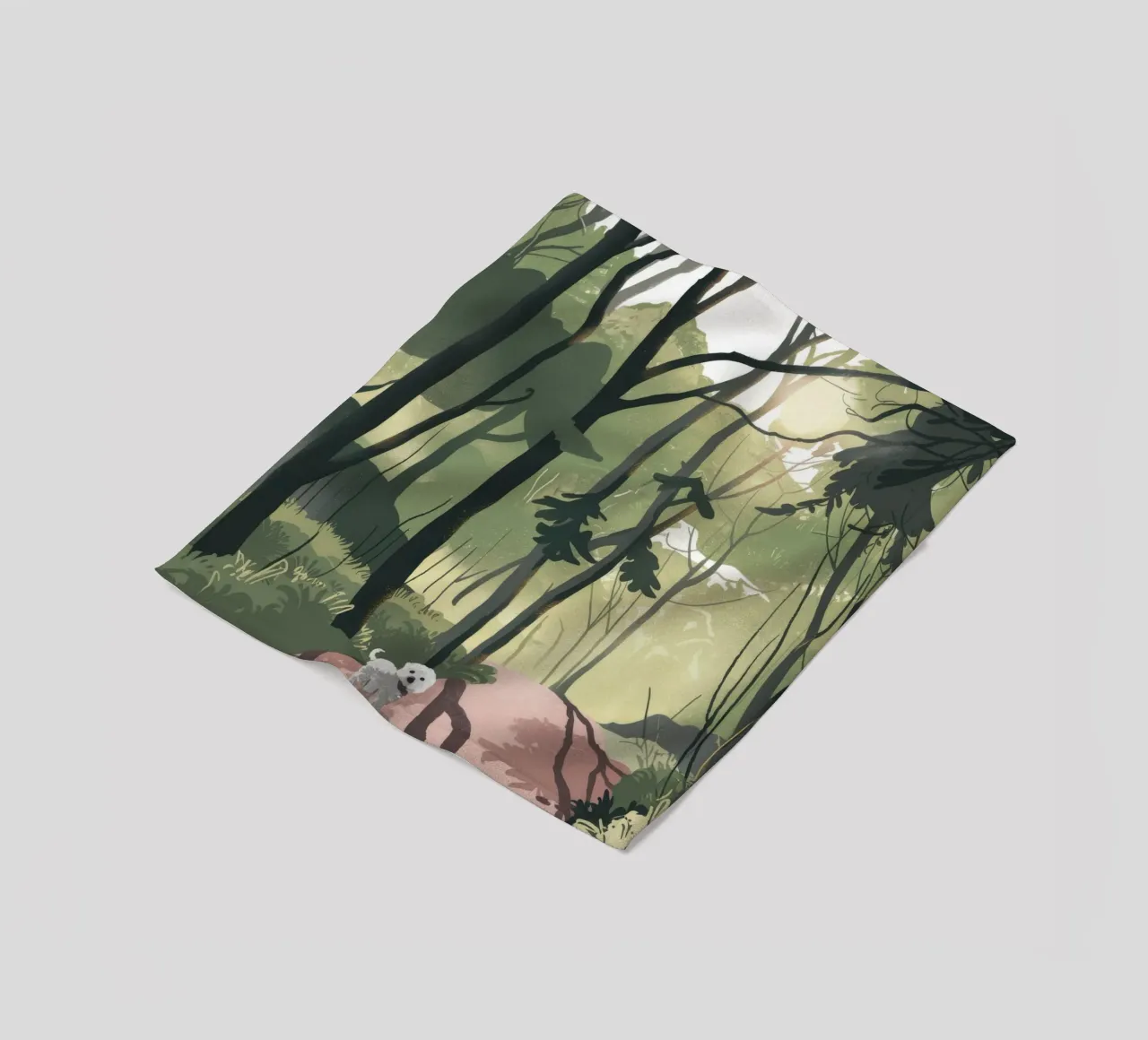 Sunlit Forest Path fleece blanket by Timeless Huse