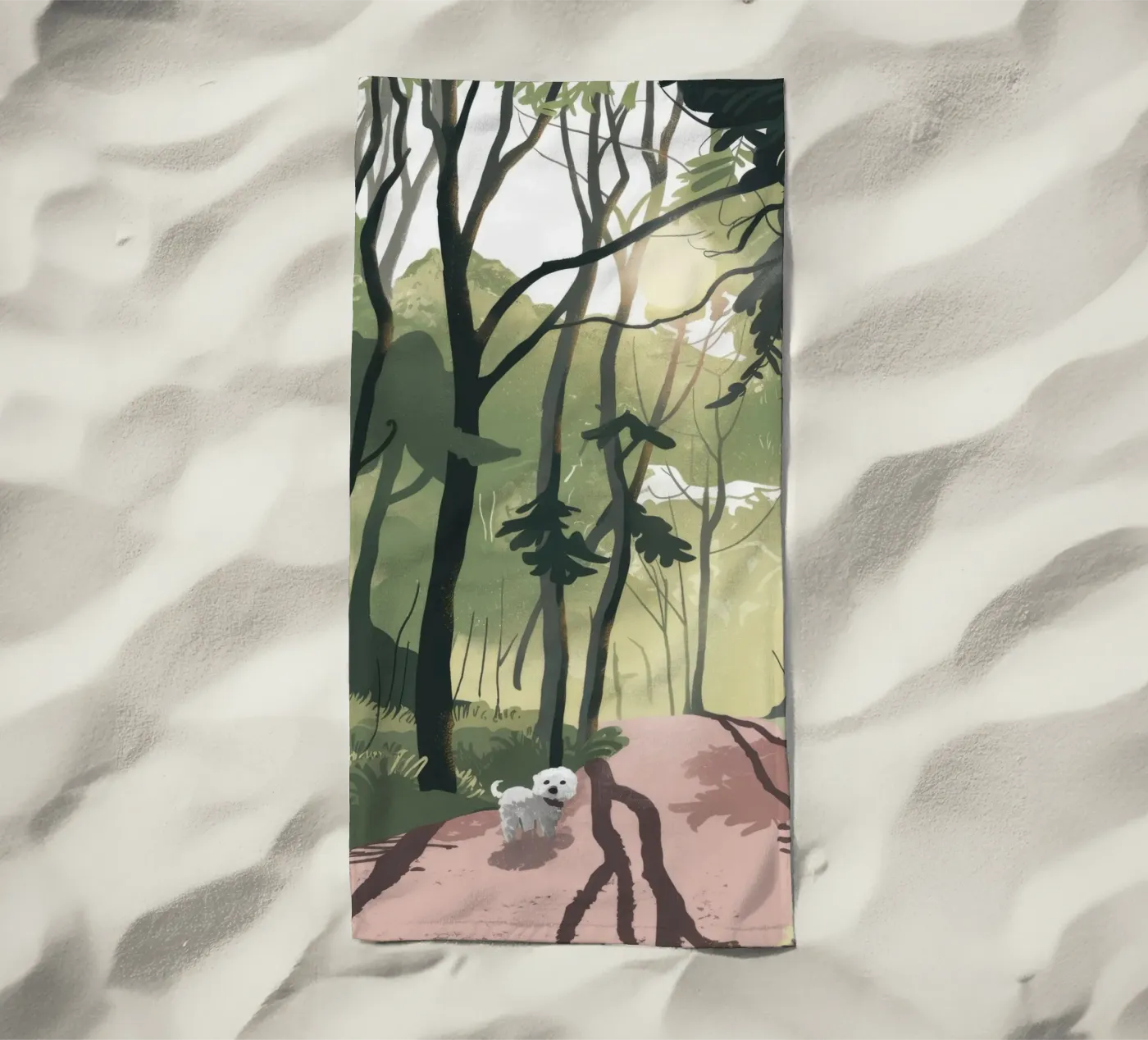 Sentiero forestale illuminato dal sole telo mare da Timeless Huse