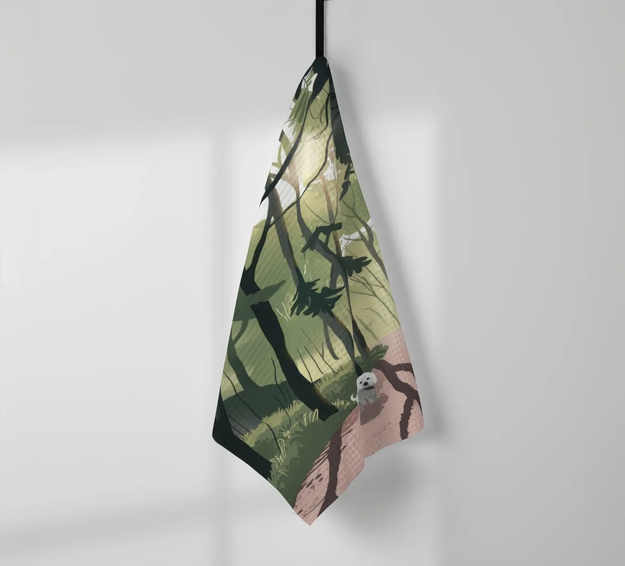 Sunlit Forest Path tea towel by Timeless Huse