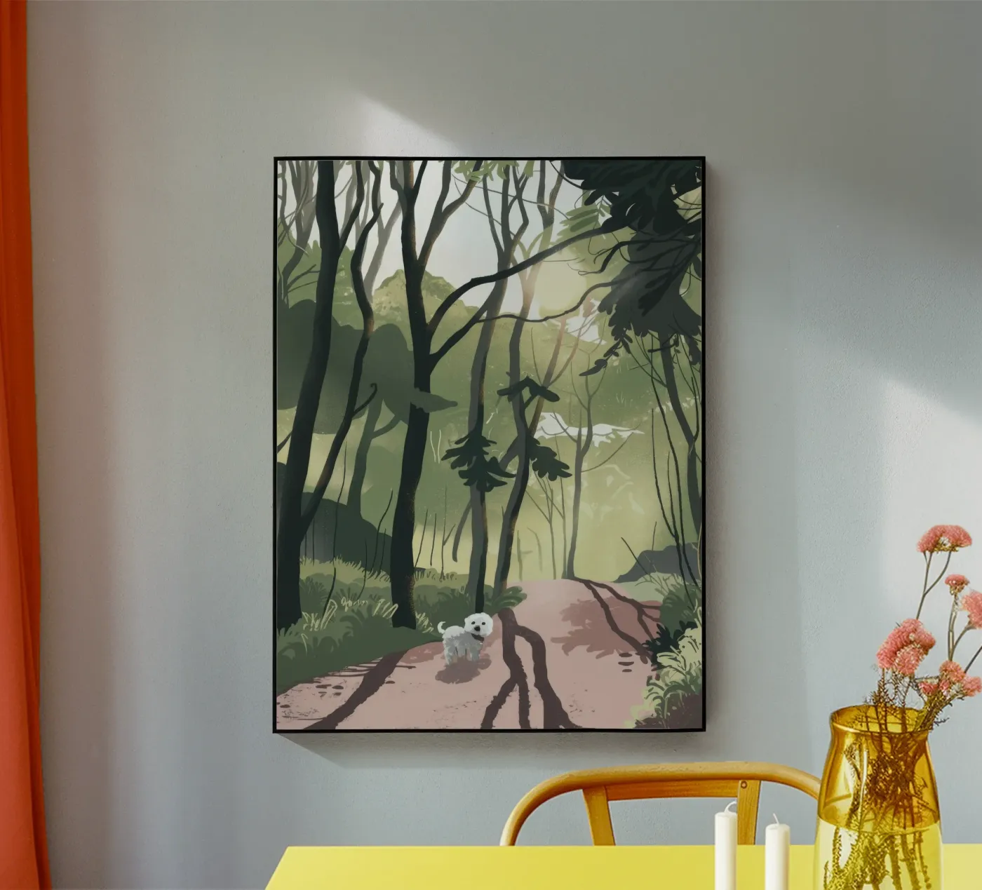 Sunlit Forest Path Acryl-Glas von Timeless Huse