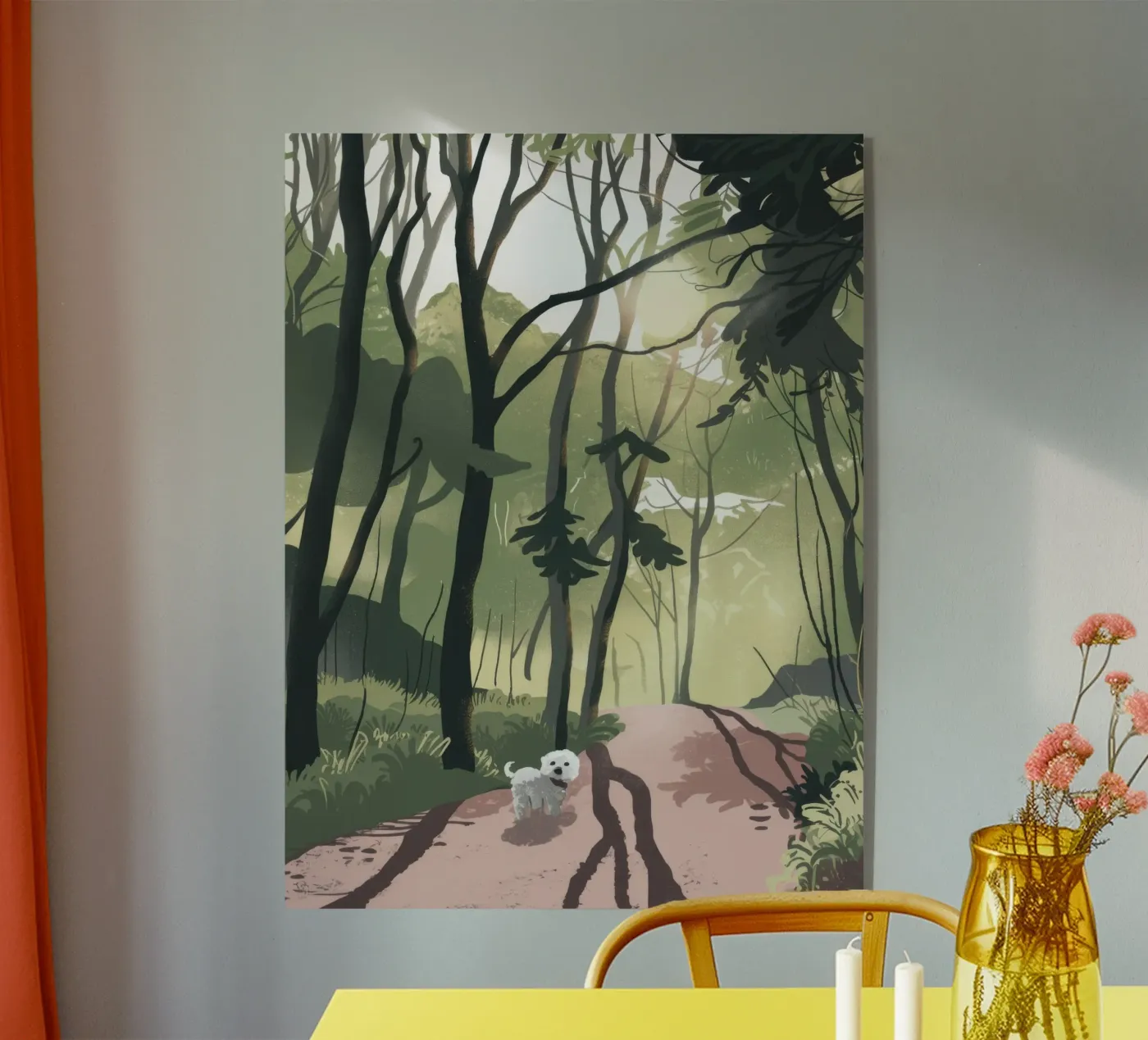 Sunlit Forest Path Acryl-Glas von Timeless Huse
