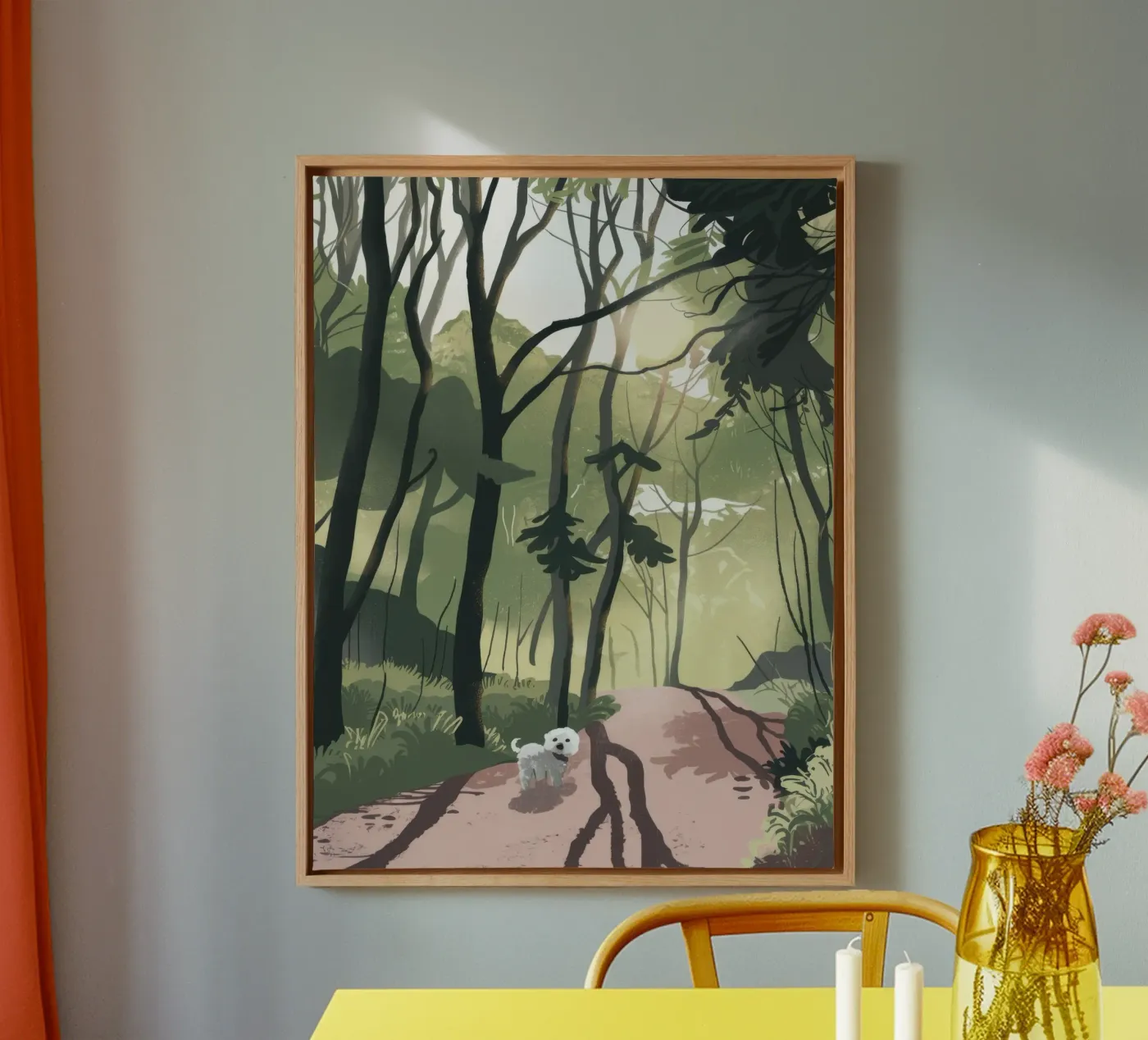 Sentiero forestale illuminato dal sole tela da Timeless Huse