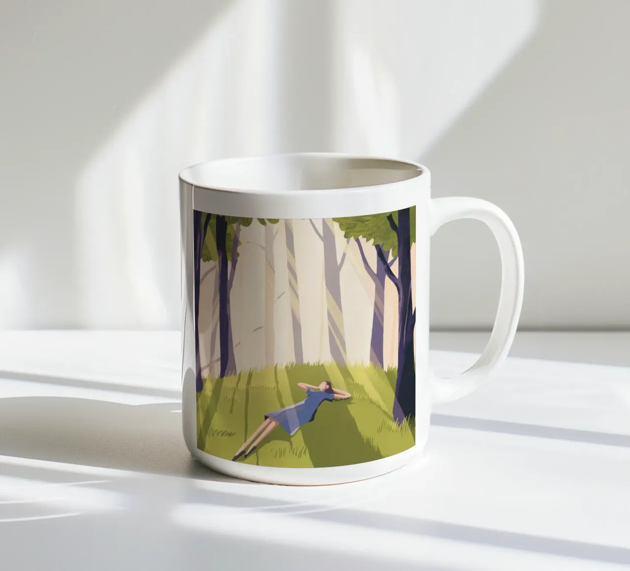 Riverbero del sonnellino nella foresta tazza in ceramica da Timeless Huse