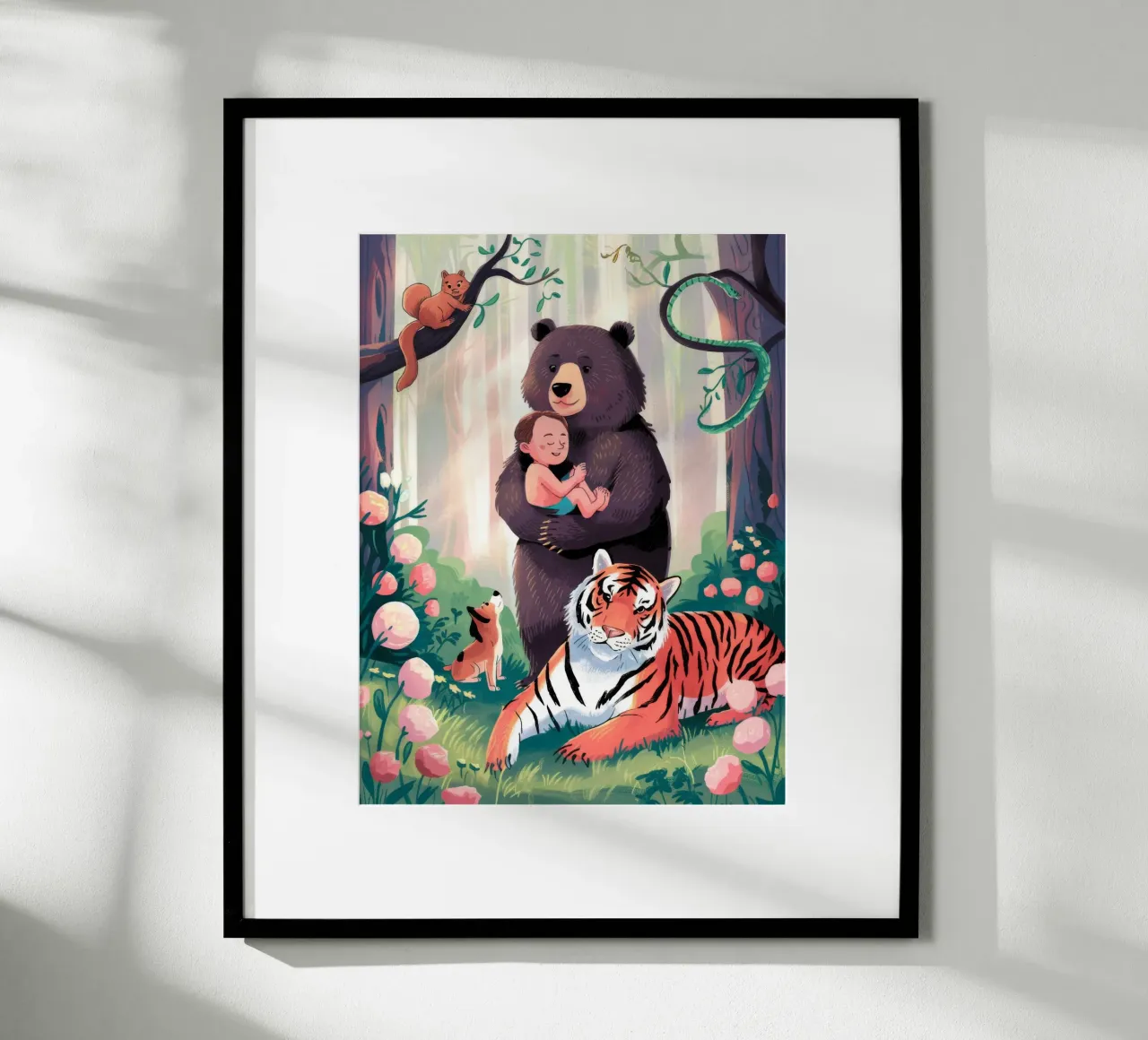 Guardiani della foresta incantata poster con telaio in alluminio da Timeless Huse