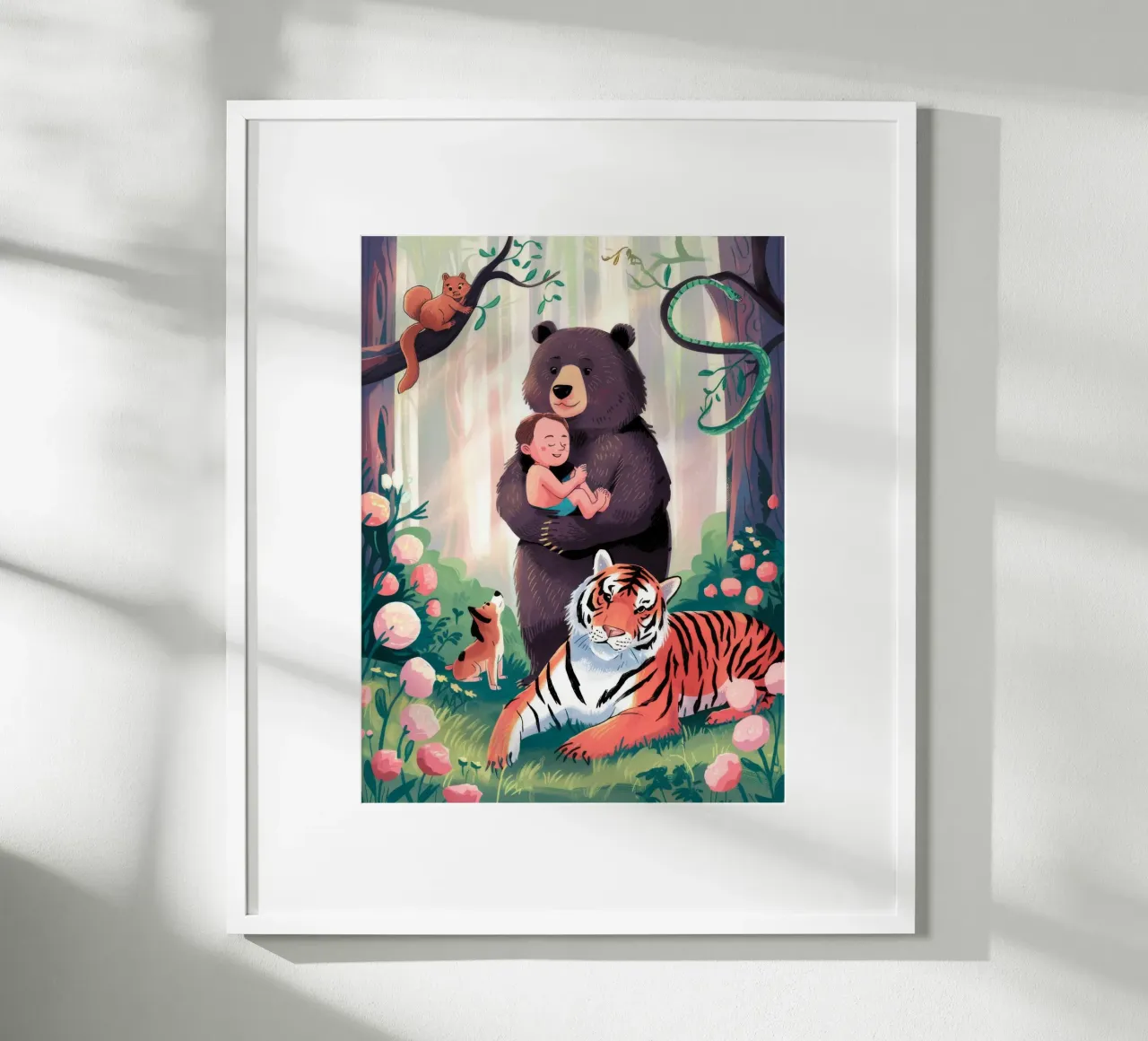 Guardiani della foresta incantata poster con telaio in alluminio da Timeless Huse