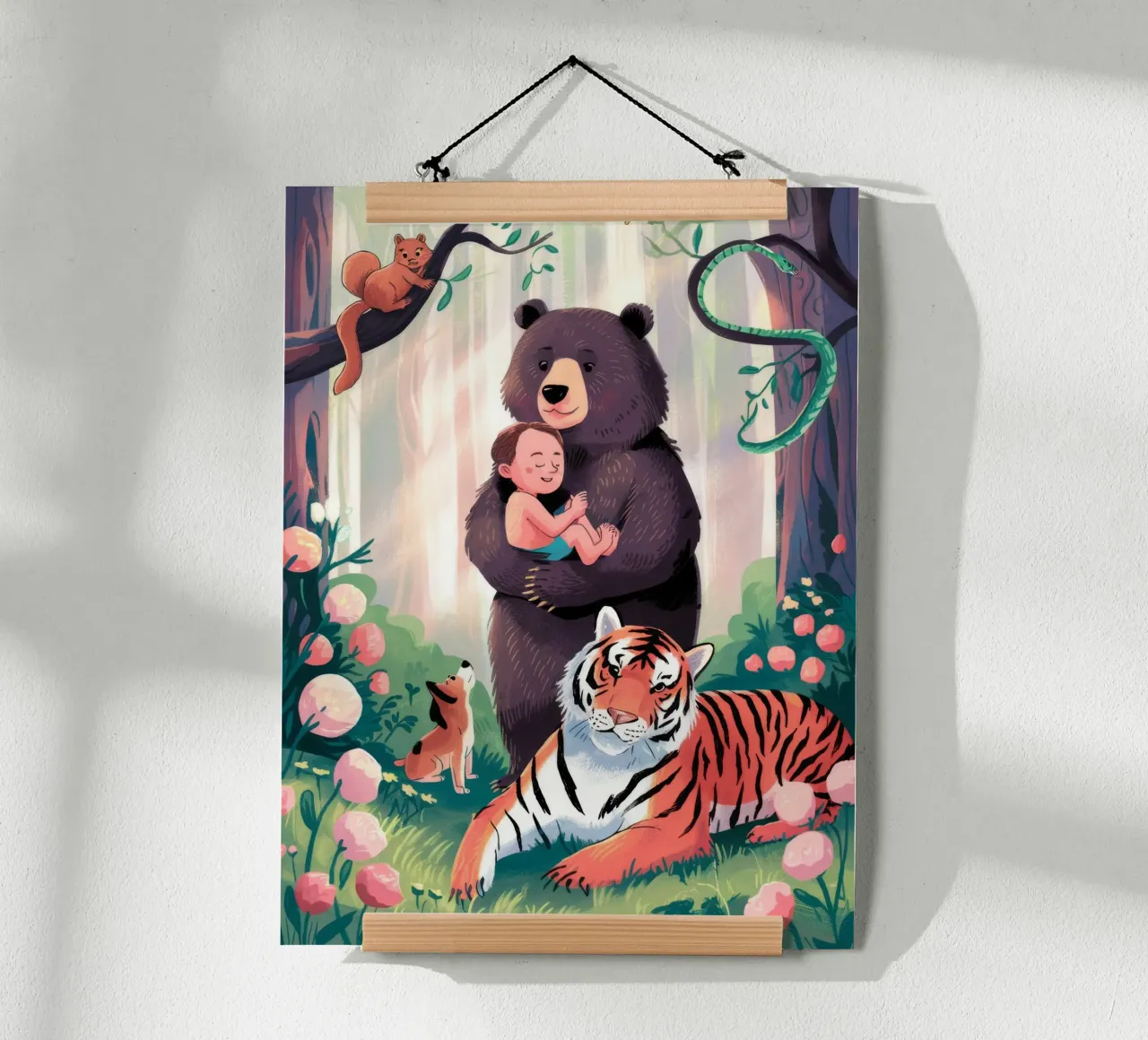 Guardiani della foresta incantata poster con telaio in alluminio da Timeless Huse
