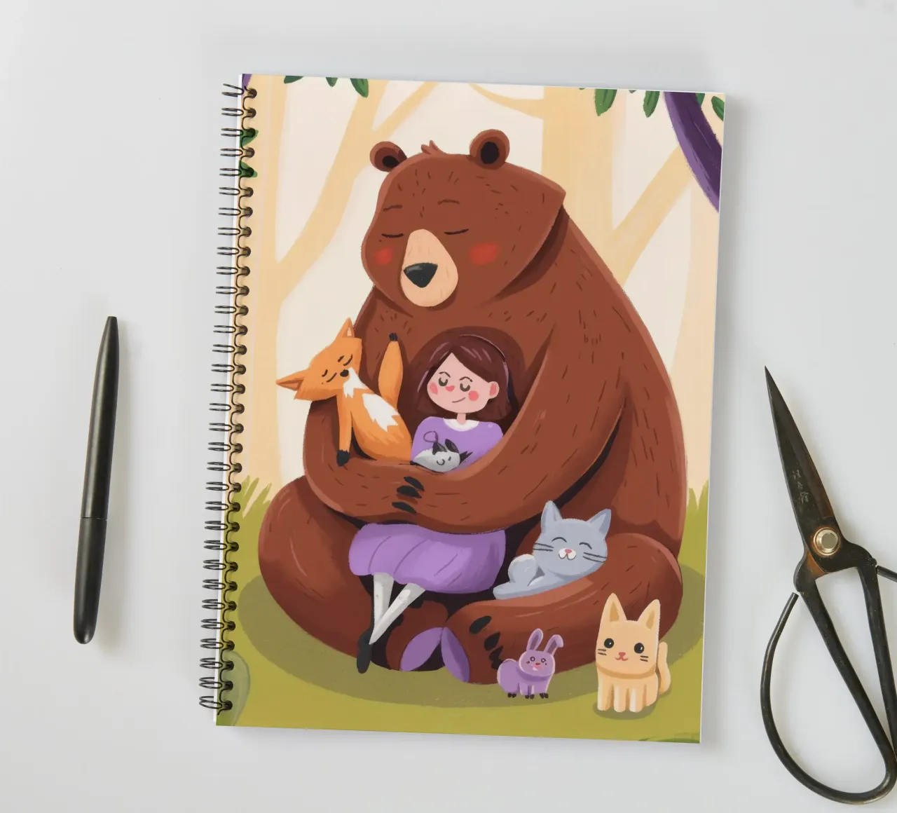 Tender Woodland Embrace spiral notebook by Timeless Huse