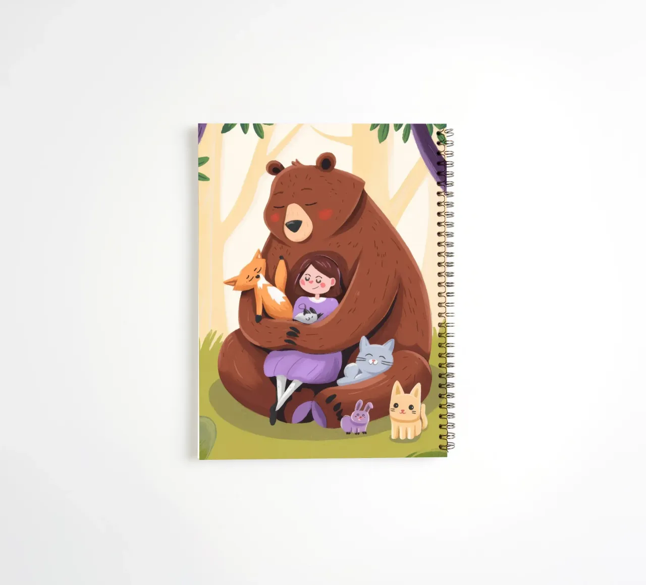 Tender Woodland Embrace spiral notebook by Timeless Huse