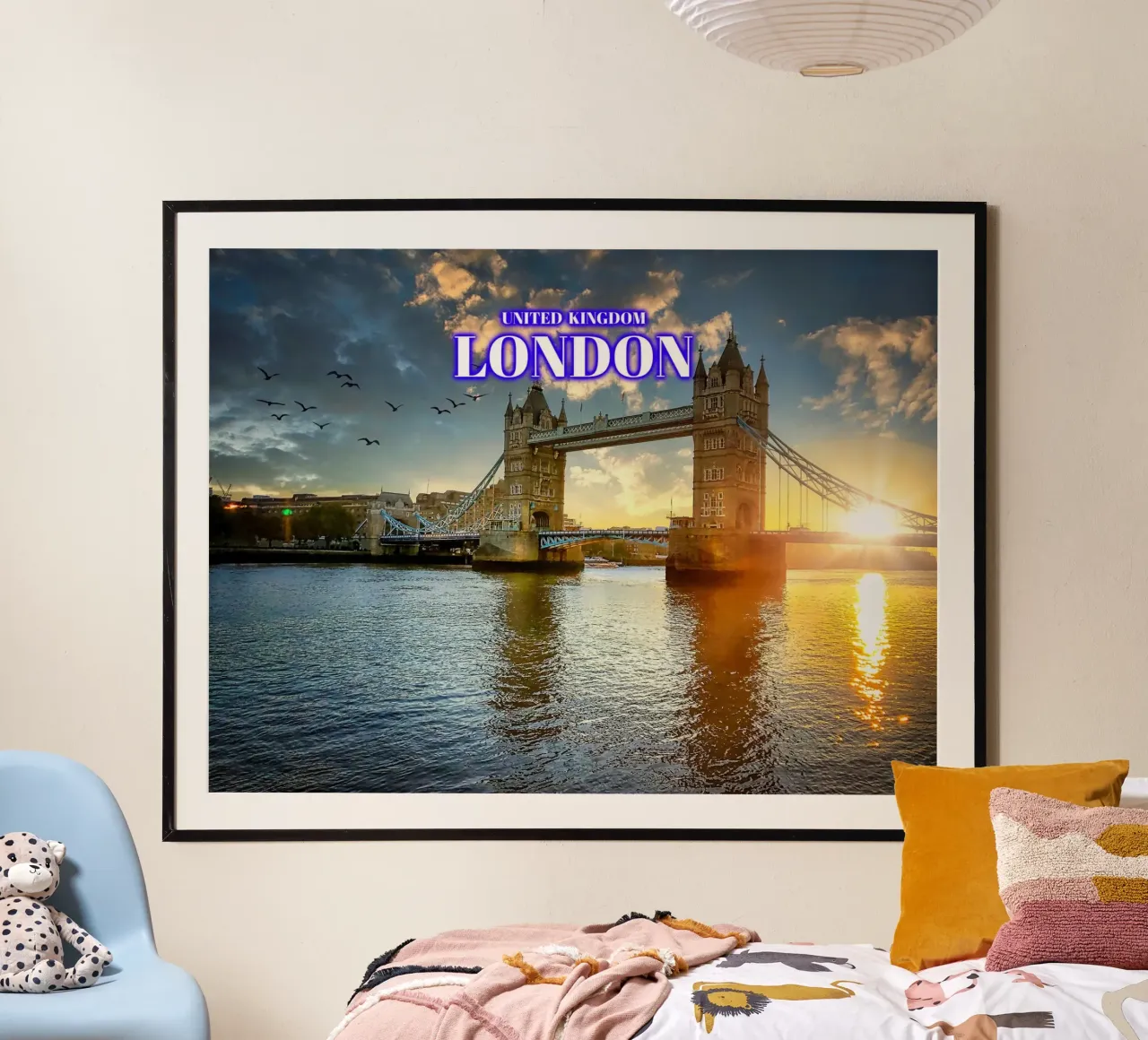 Il sole del Tower Bridge - Londra poster con telaio in plastica da surfer28