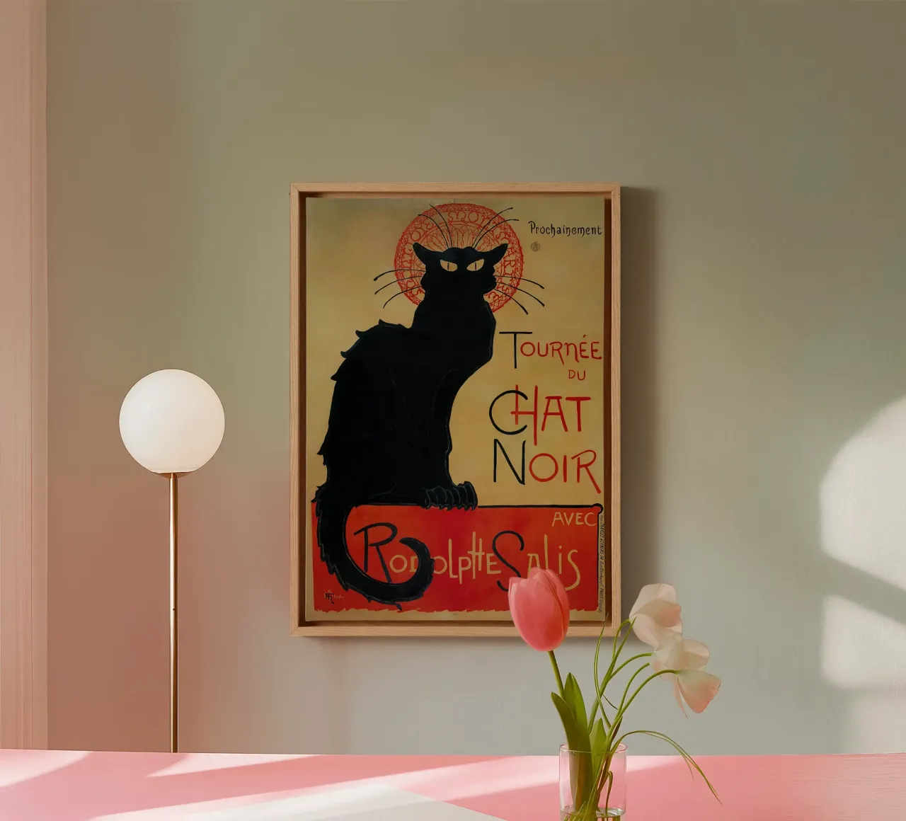 Tour dello Chat Noir di Théophile Steinlen tela con Cornice a cassetta da Timeless Artworks