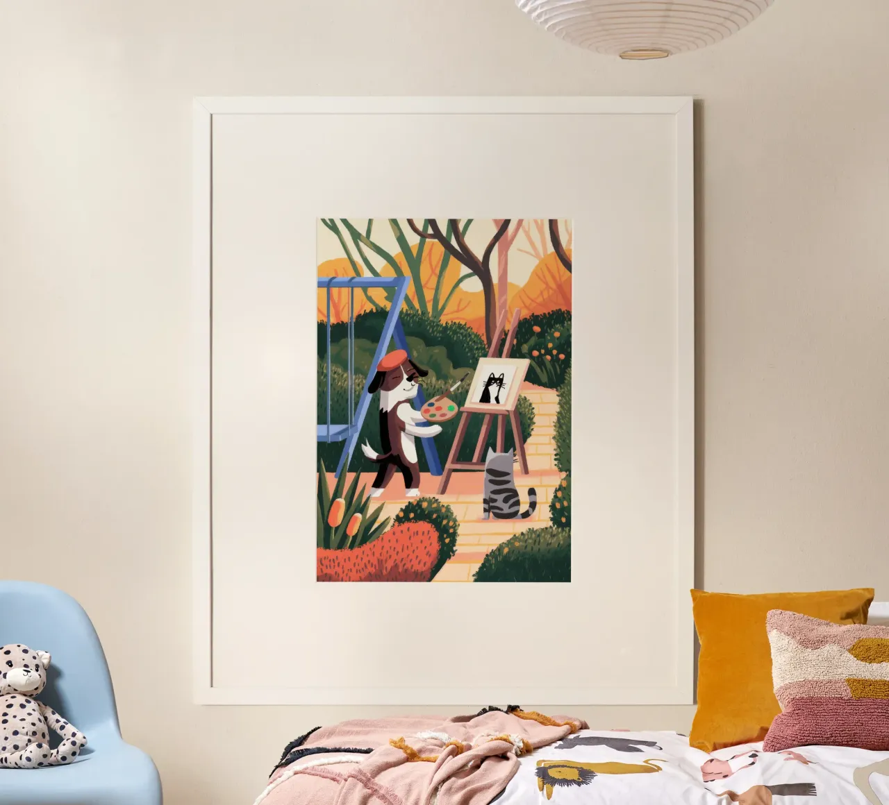 Musa artistica canina poster con telaio in legno da Timeless Huse