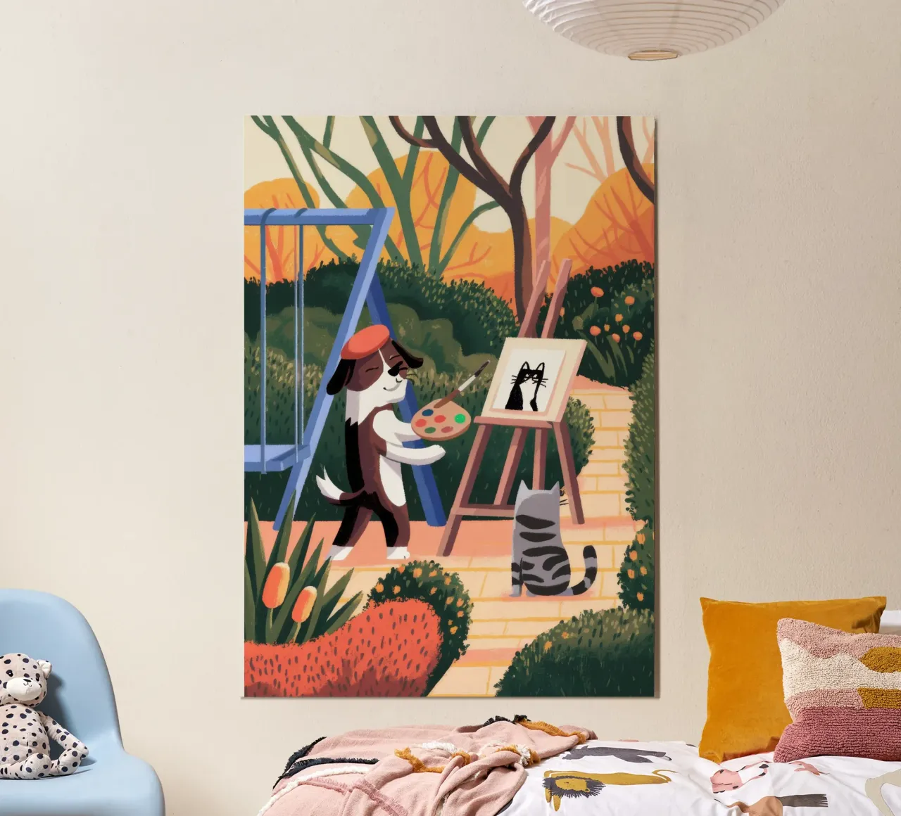 Musa artistica canina poster con telaio in legno da Timeless Huse