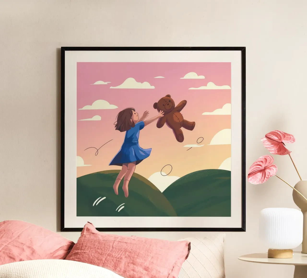 Salto gioioso al tramonto poster da Timeless Huse