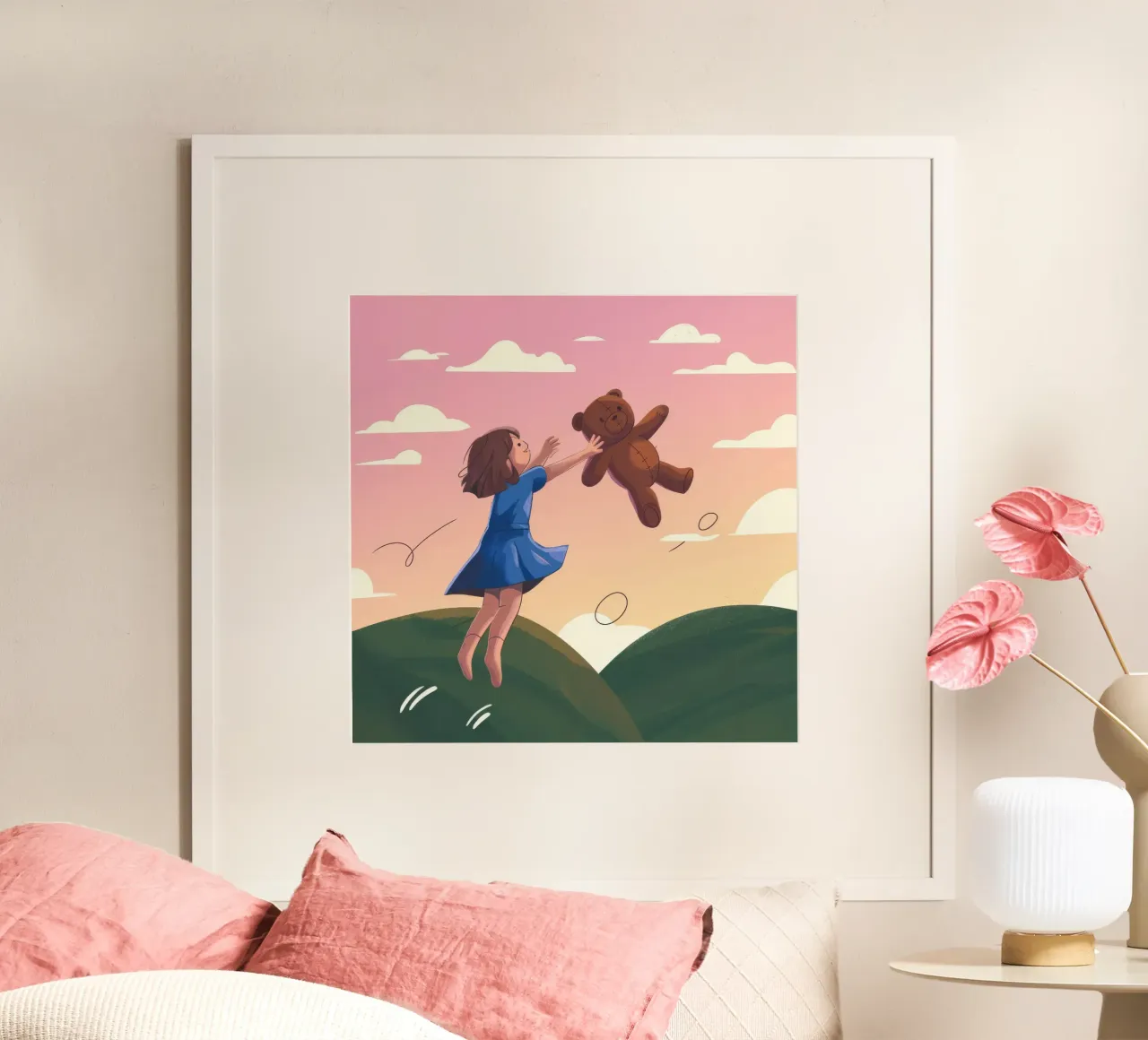 Salto gioioso al tramonto poster da Timeless Huse