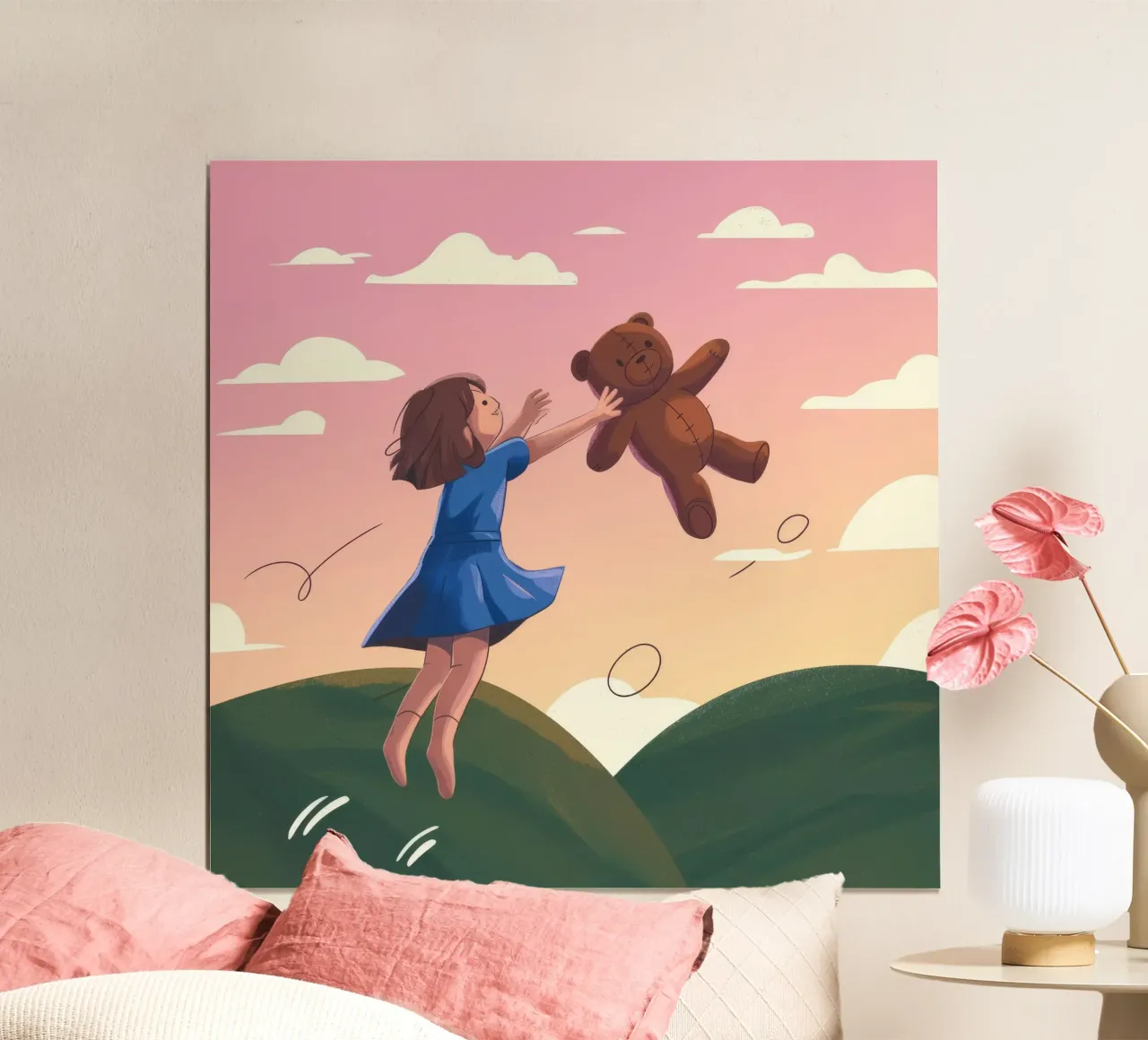 Salto gioioso al tramonto poster da Timeless Huse