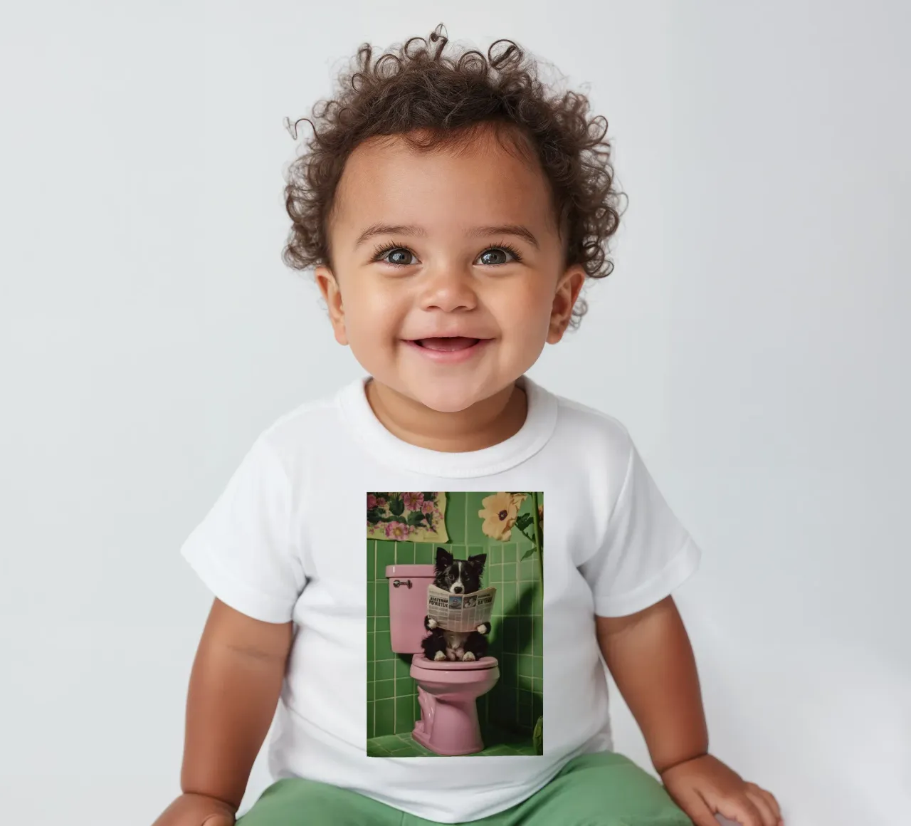 Australian Shepherd liest Zeitung maglietta neonato da NORDLICHT DESIGNS
