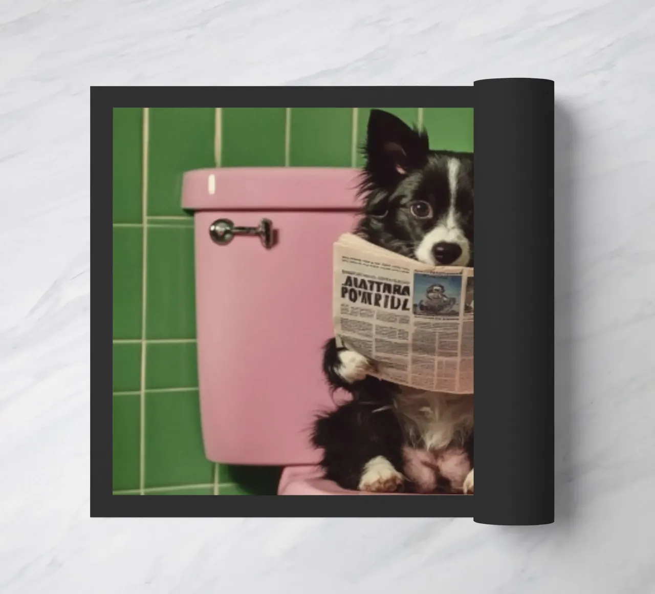 Australian Shepherd liest Zeitung zerbino da NORDLICHT DESIGNS