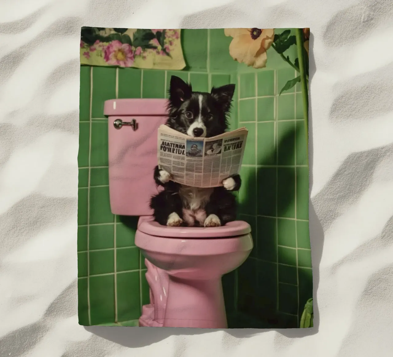 Australian Shepherd liest Zeitung telo mare da NORDLICHT DESIGNS