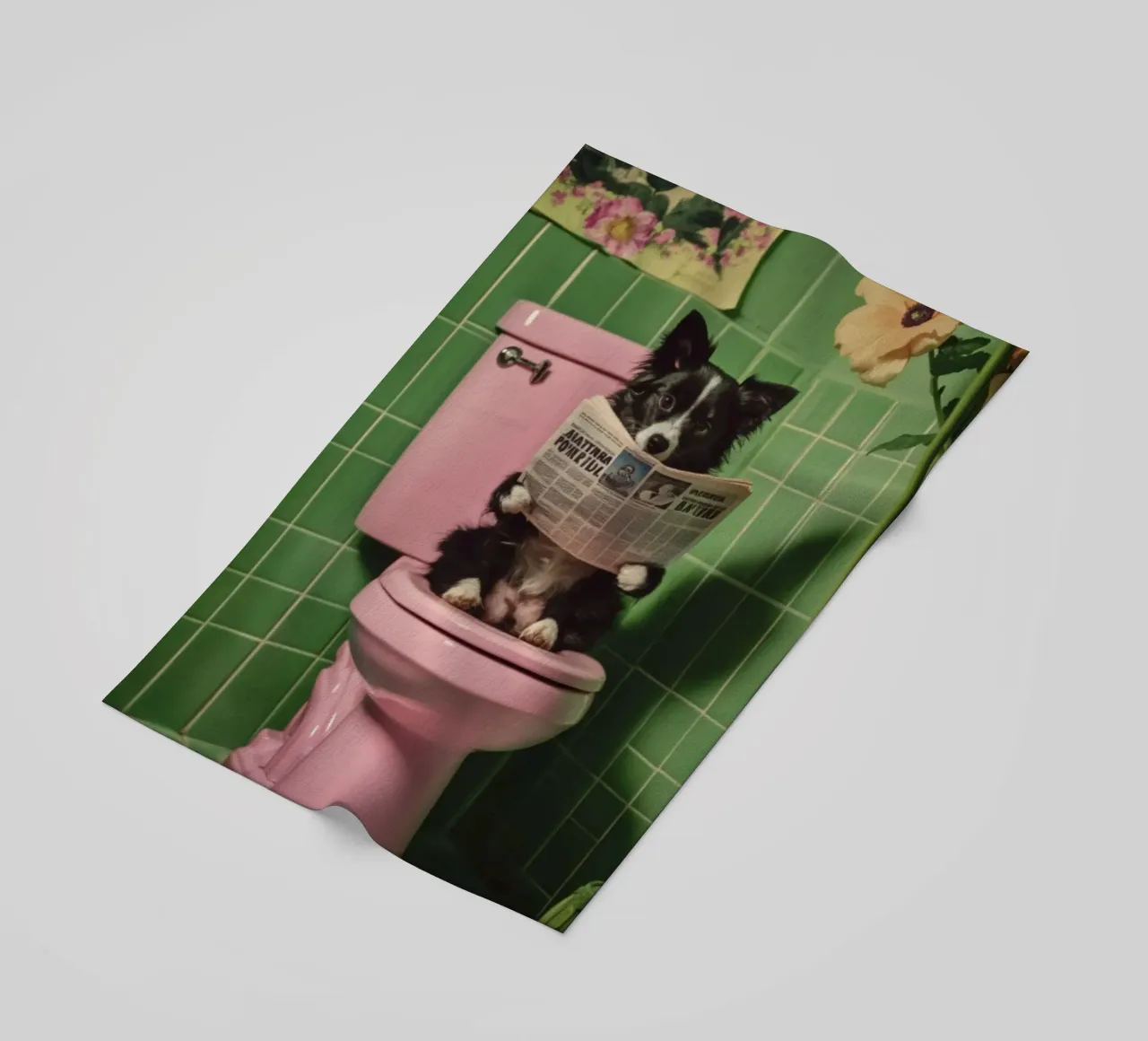 Australian Shepherd liest Zeitung telo mare da NORDLICHT DESIGNS
